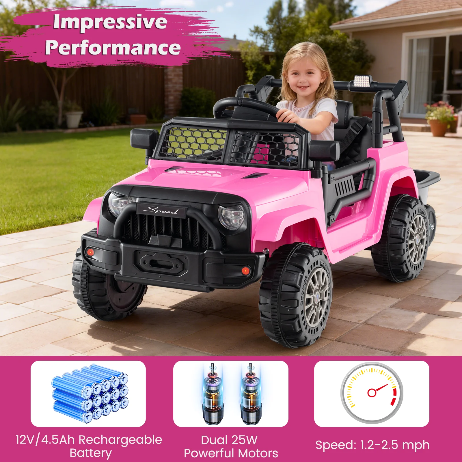 12V Kids Ride On UTV Car with Detachable Trailer - Image 21
