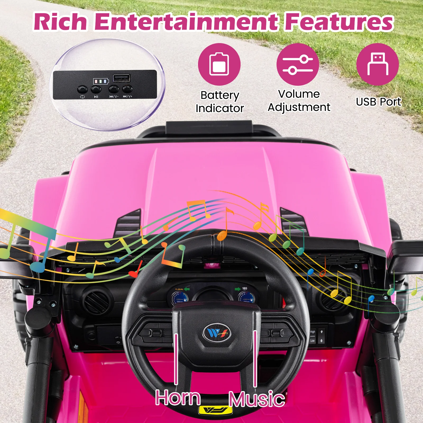 12V Kids Ride On UTV Car with Detachable Trailer - Image 23