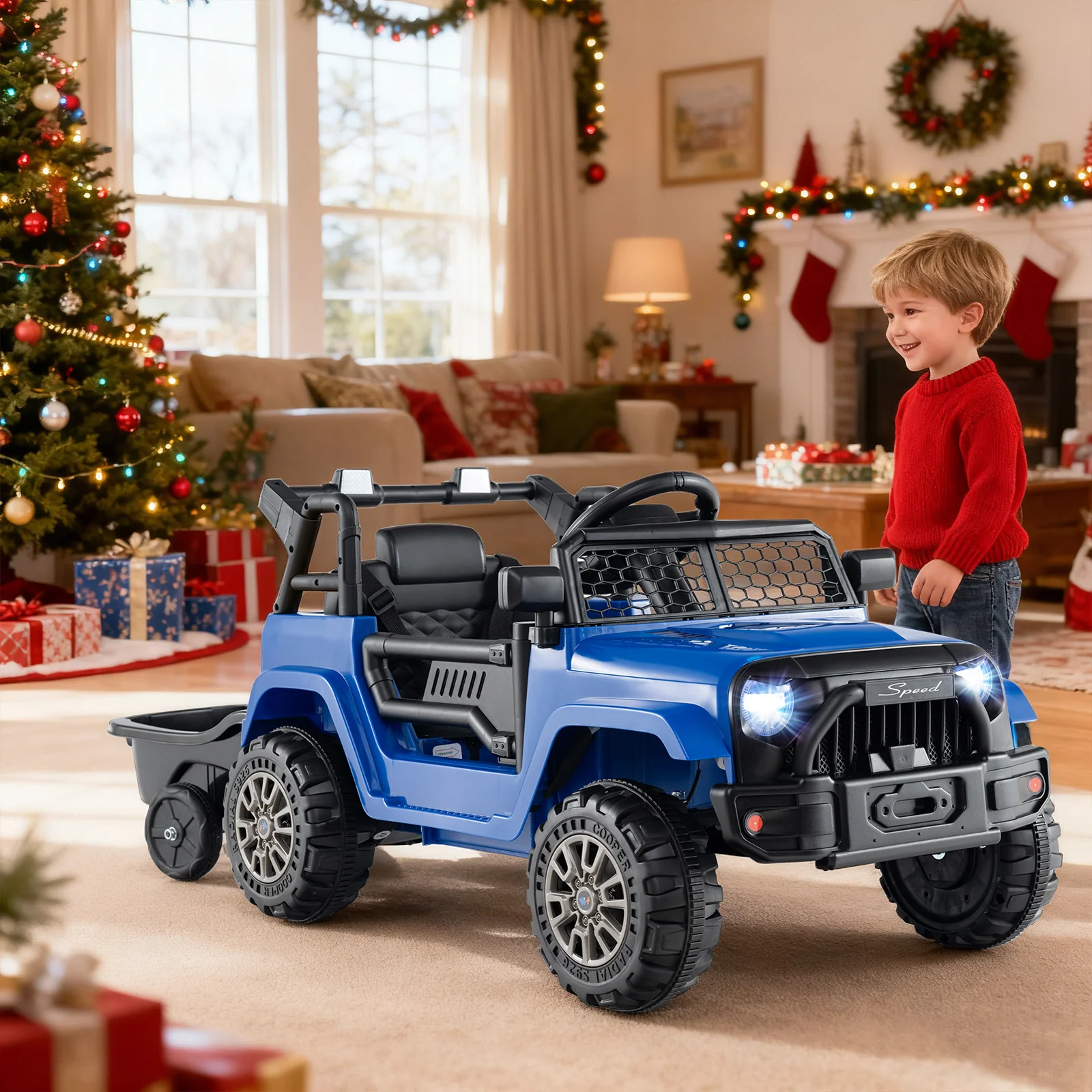 12V Kids Ride On UTV Car with Detachable Trailer - Image 9