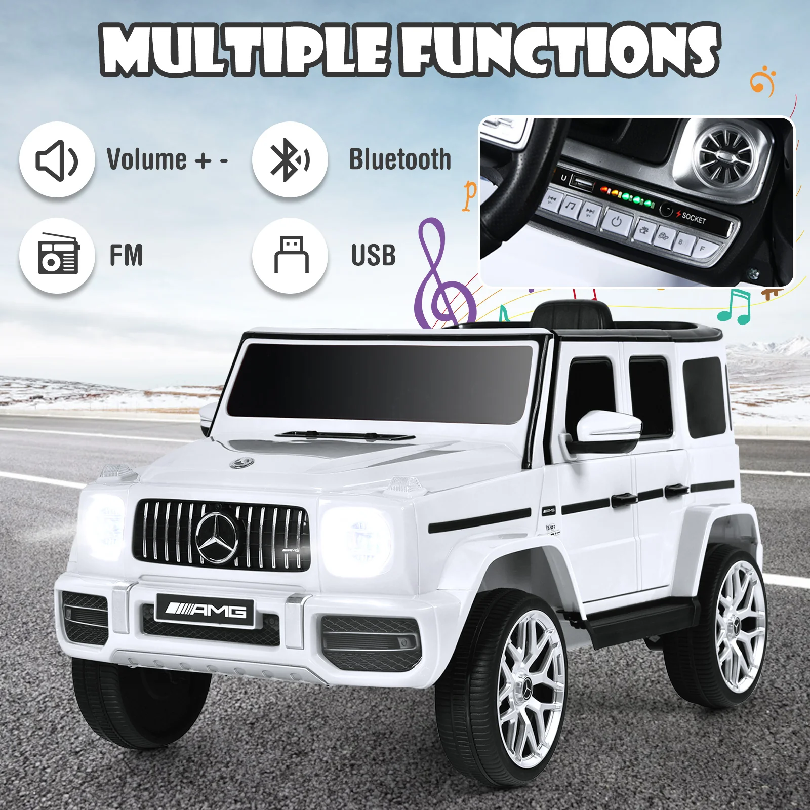 12V Mercedes-Benz G63 Licensed Kids Ride On Car with Remote Control - Image 16