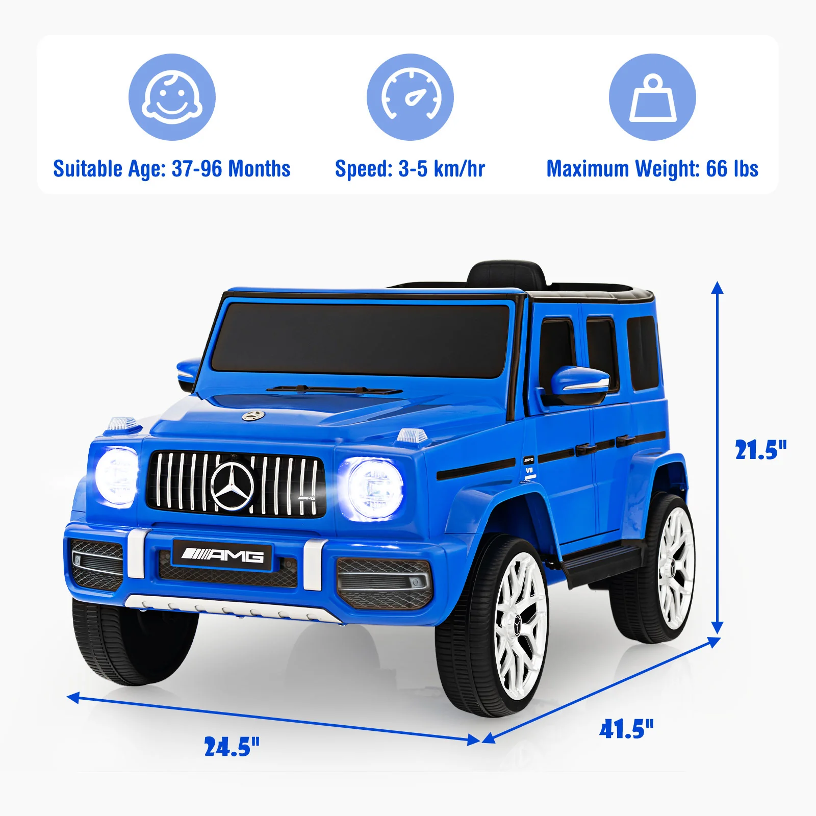 12V Mercedes-Benz G63 Licensed Kids Ride On Car with Remote Control - Image 28