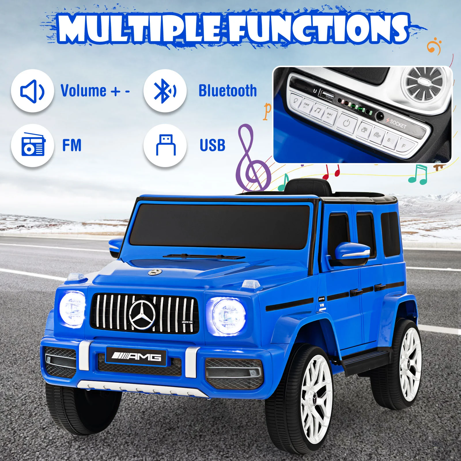 12V Mercedes-Benz G63 Licensed Kids Ride On Car with Remote Control - Image 31
