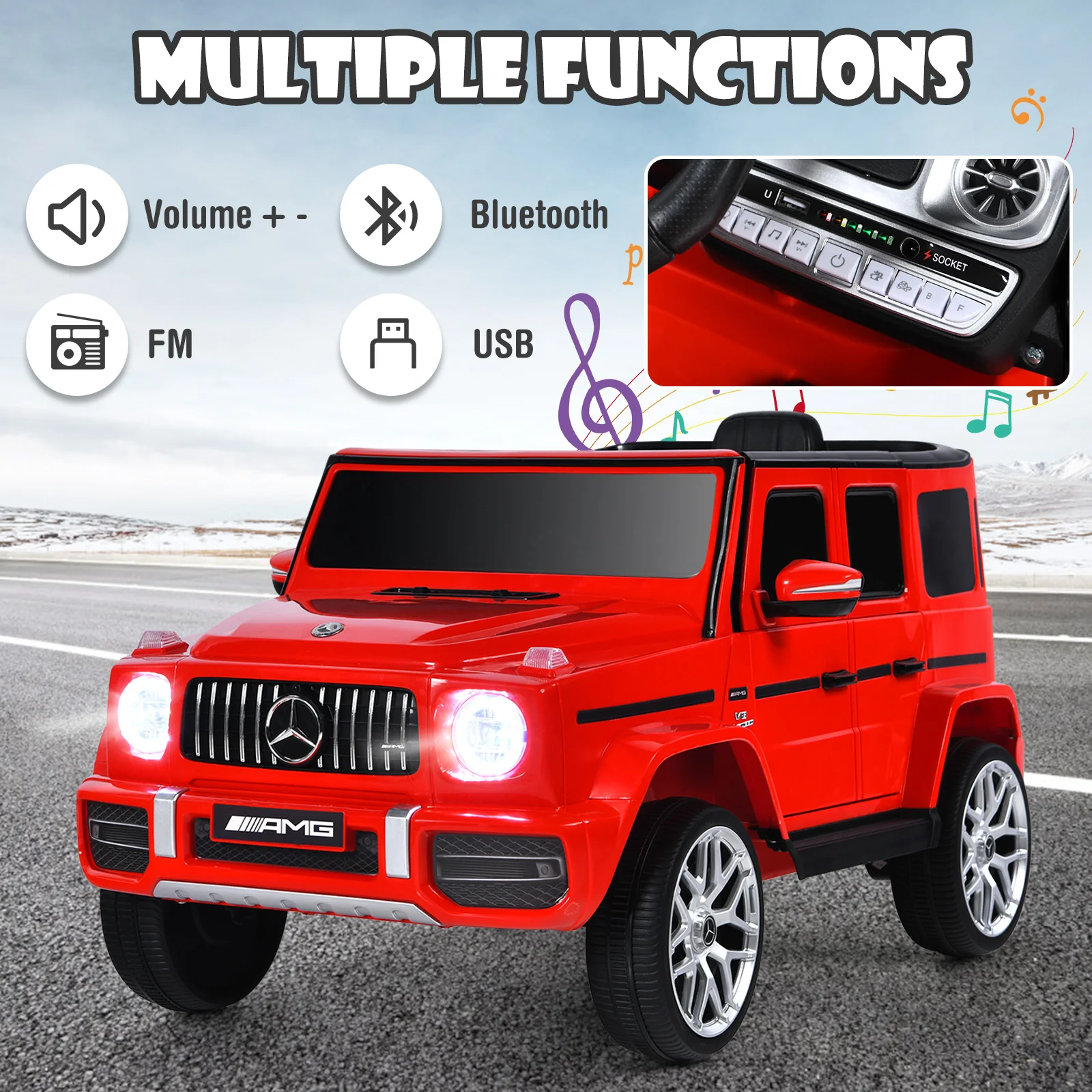 12V Mercedes-Benz G63 Licensed Kids Ride On Car with Remote Control - Image 5