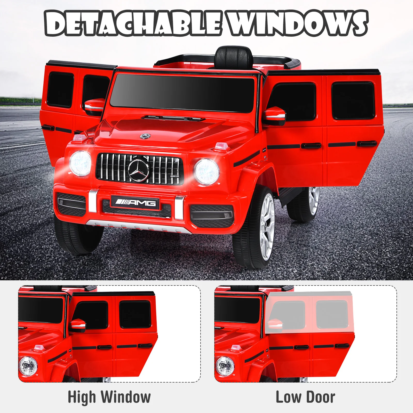 12V Mercedes-Benz G63 Licensed Kids Ride On Car with Remote Control - Image 8