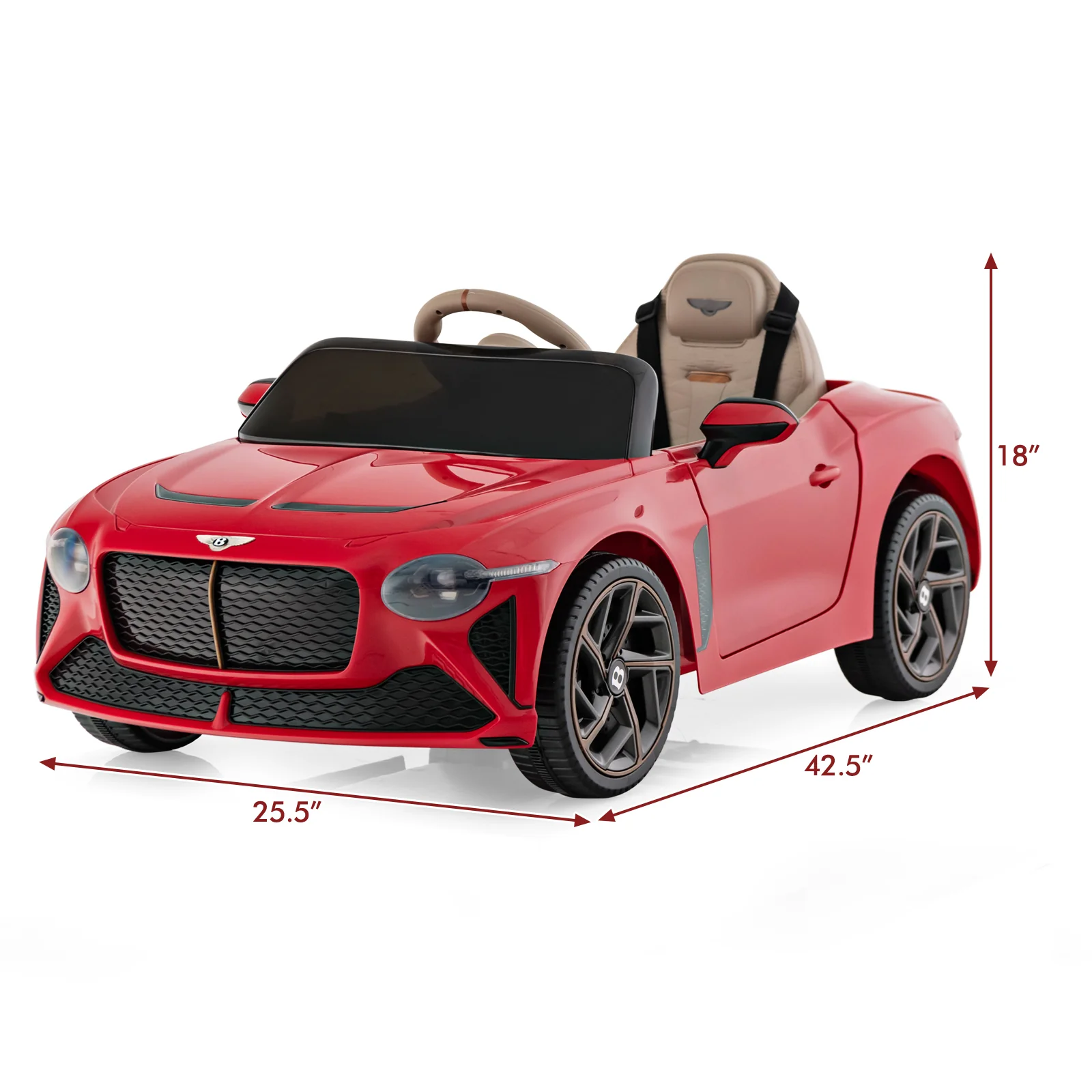 12V Powered Car Kids Ride-on Racer Car Licensed Bentley Bacalar - Image 12