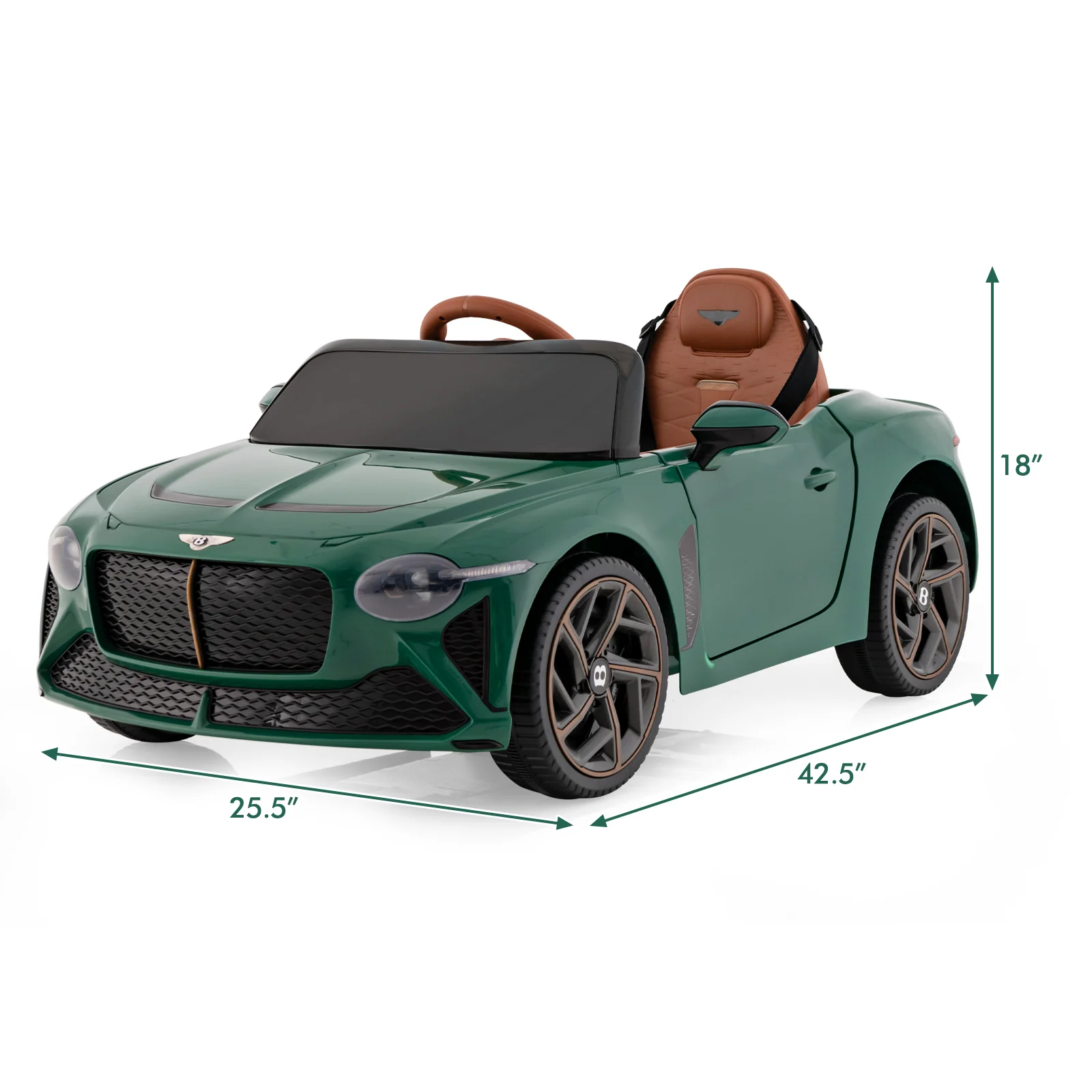 12V Powered Car Kids Ride-on Racer Car Licensed Bentley Bacalar - Image 4