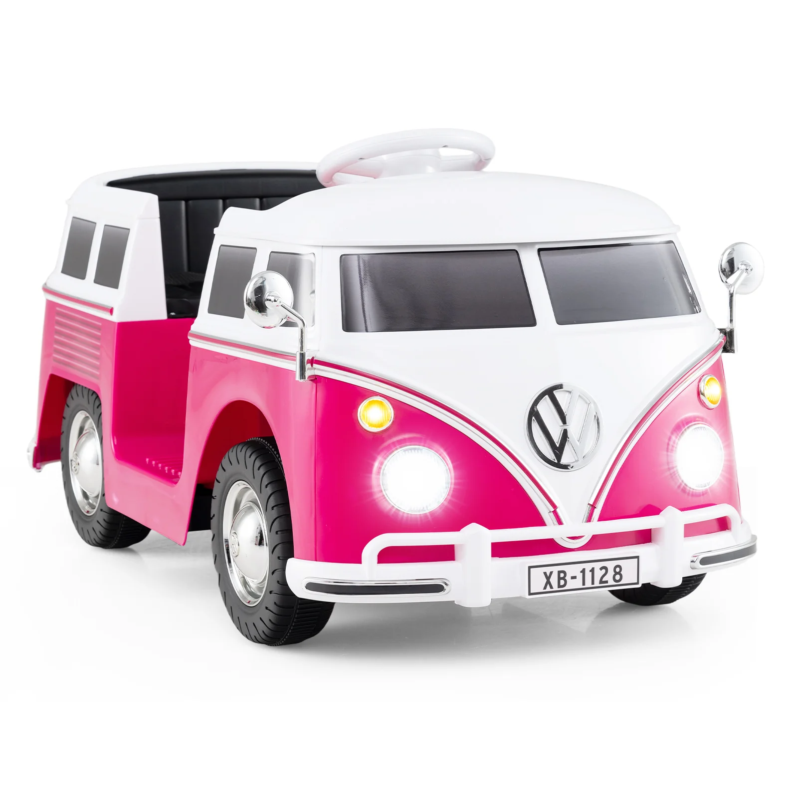 12V Ride On Car Licensed Volkswagen Ride-on Bus with Cup Holder and LED Headlights for 3+ Years Old - Image 3