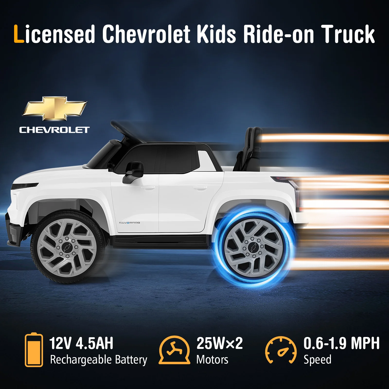 12V Ride on Car Truck Licensed Chevrolet with Remote Control Gift for 3+ - Image 16