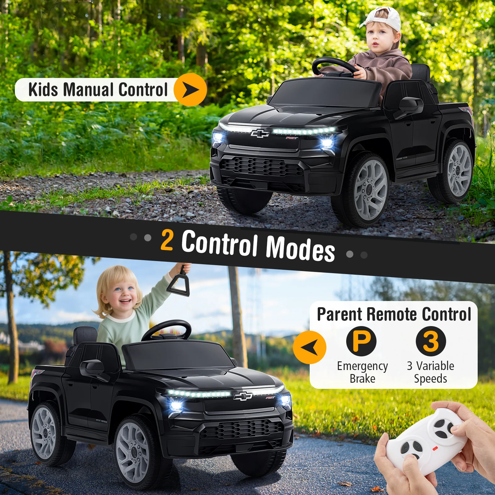 12V Ride on Car Truck Licensed Chevrolet with Remote Control Gift for 3+ - Image 6