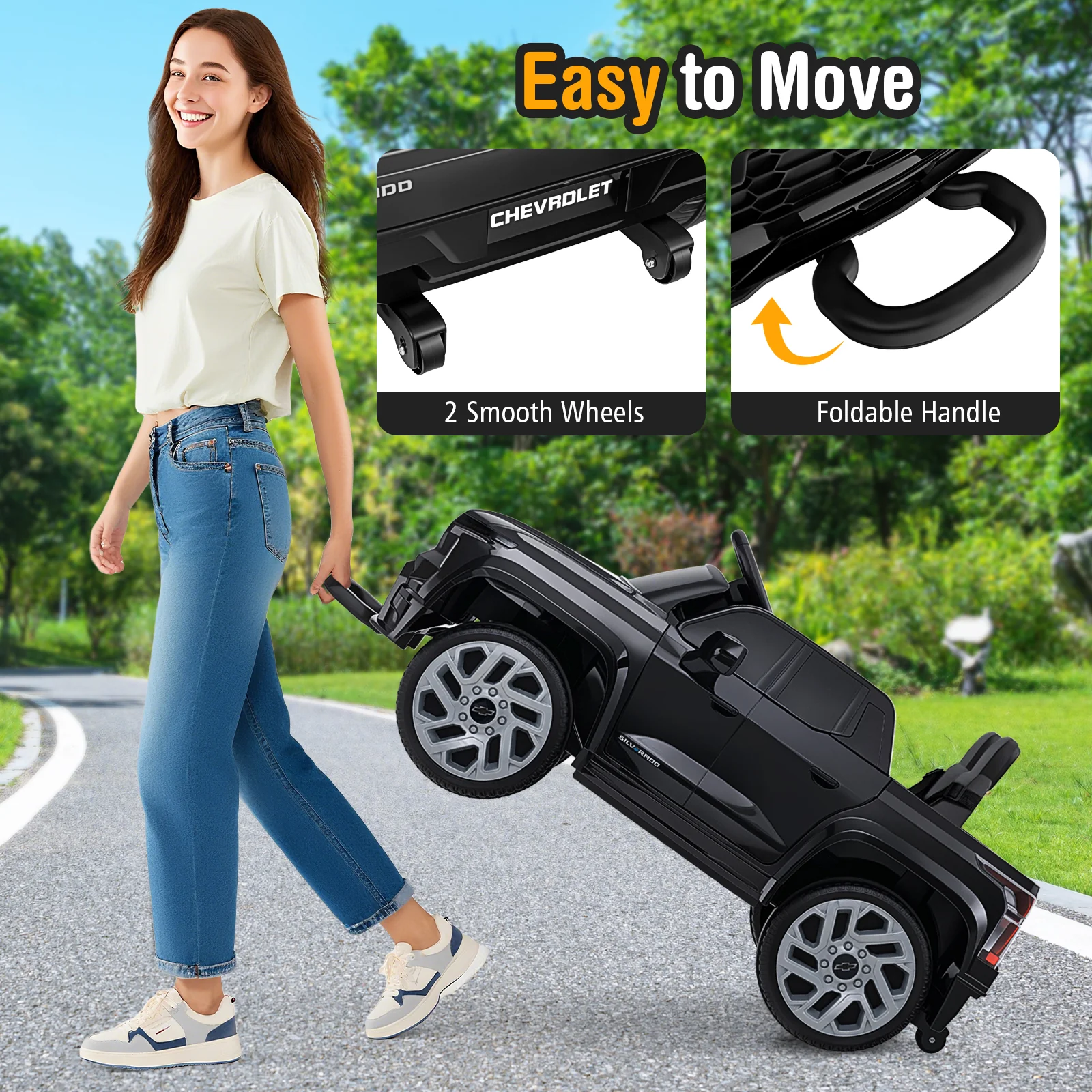 12V Ride on Car Truck Licensed Chevrolet with Remote Control Gift for 3+ - Image 7