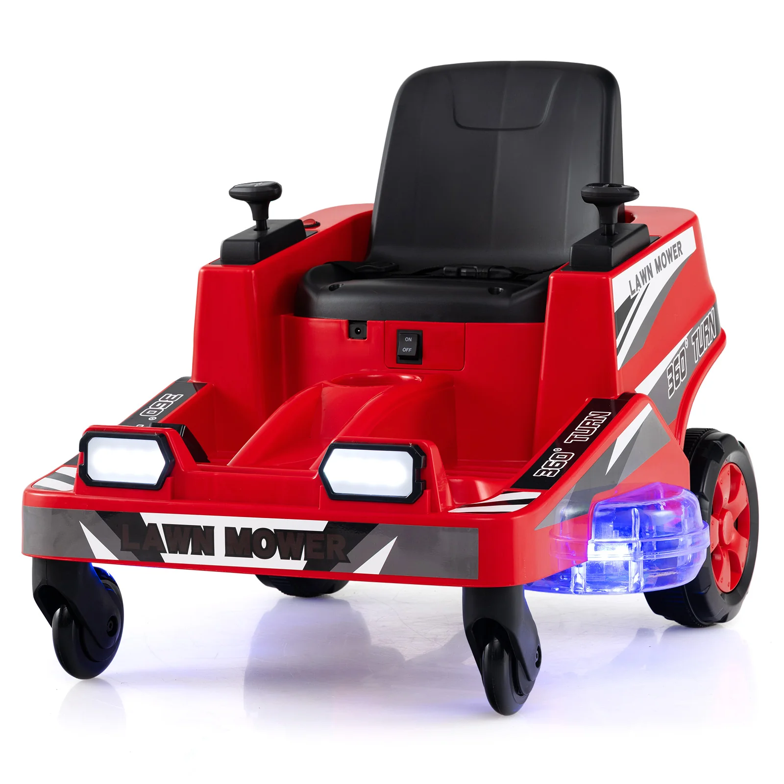 12V Ride on Lawn Mower for Kids with Dual Control Sticks and LED Lights - Image 11