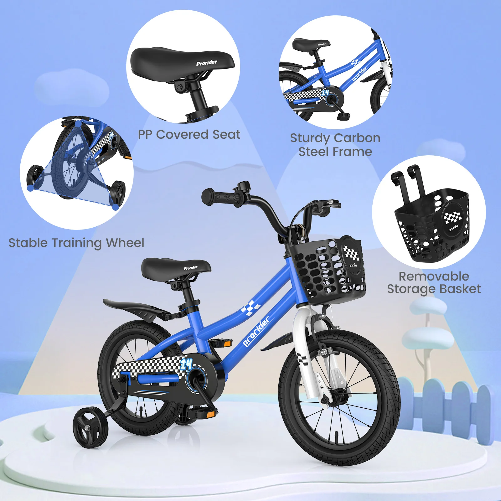 14 Inch Kids Bike with 2 Training Wheels for 3-5 Years Old - Image 15