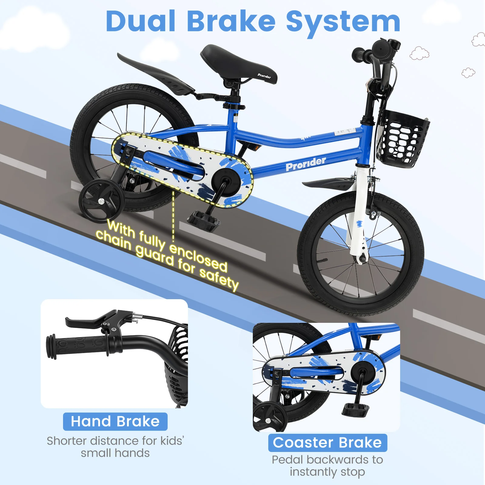 14 Inch Kids Bike with 2 Training Wheels for 3-5 Years Old - Image 22