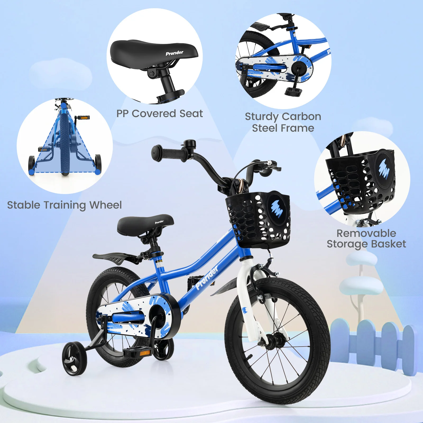 14 Inch Kids Bike with 2 Training Wheels for 3-5 Years Old - Image 24