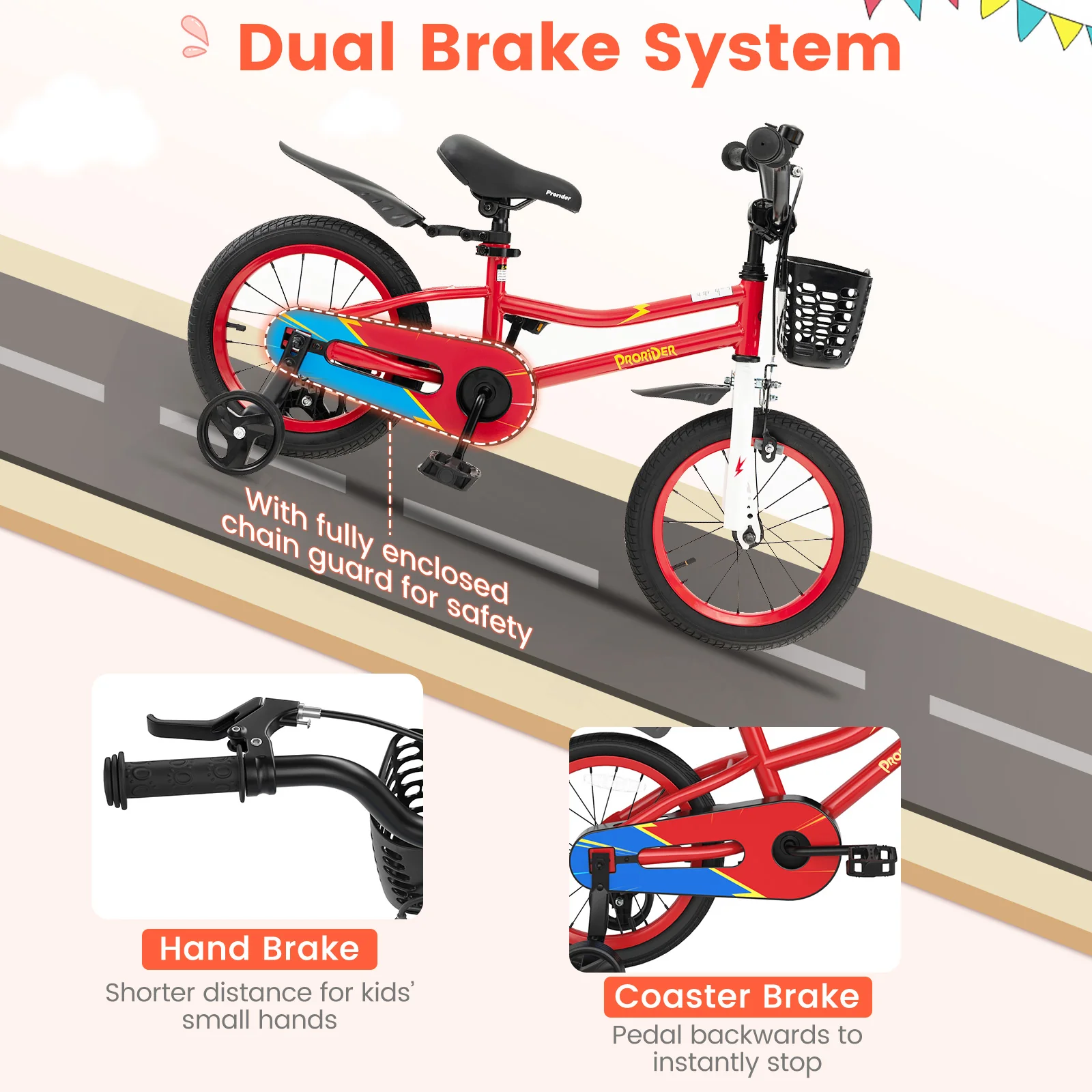 14 Inch Kids Bike with 2 Training Wheels for 3-5 Years Old - Image 29