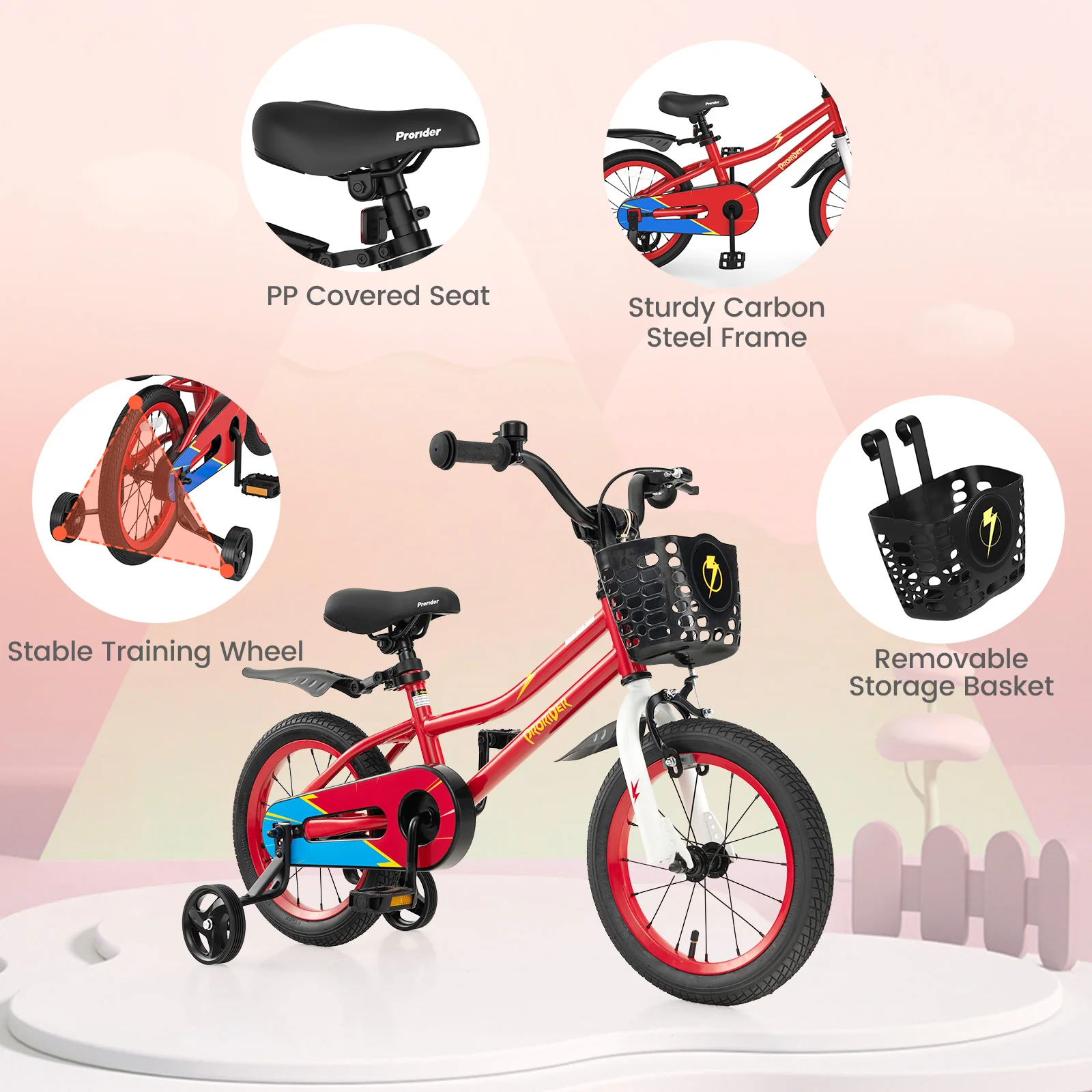 14 Inch Kids Bike with 2 Training Wheels for 3-5 Years Old - Image 32