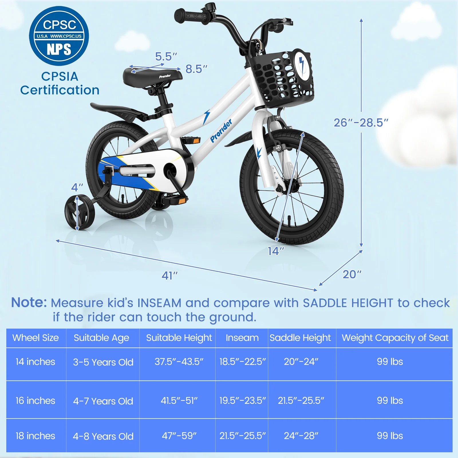 14 Inch Kids Bike with 2 Training Wheels for 3-5 Years Old - Image 36