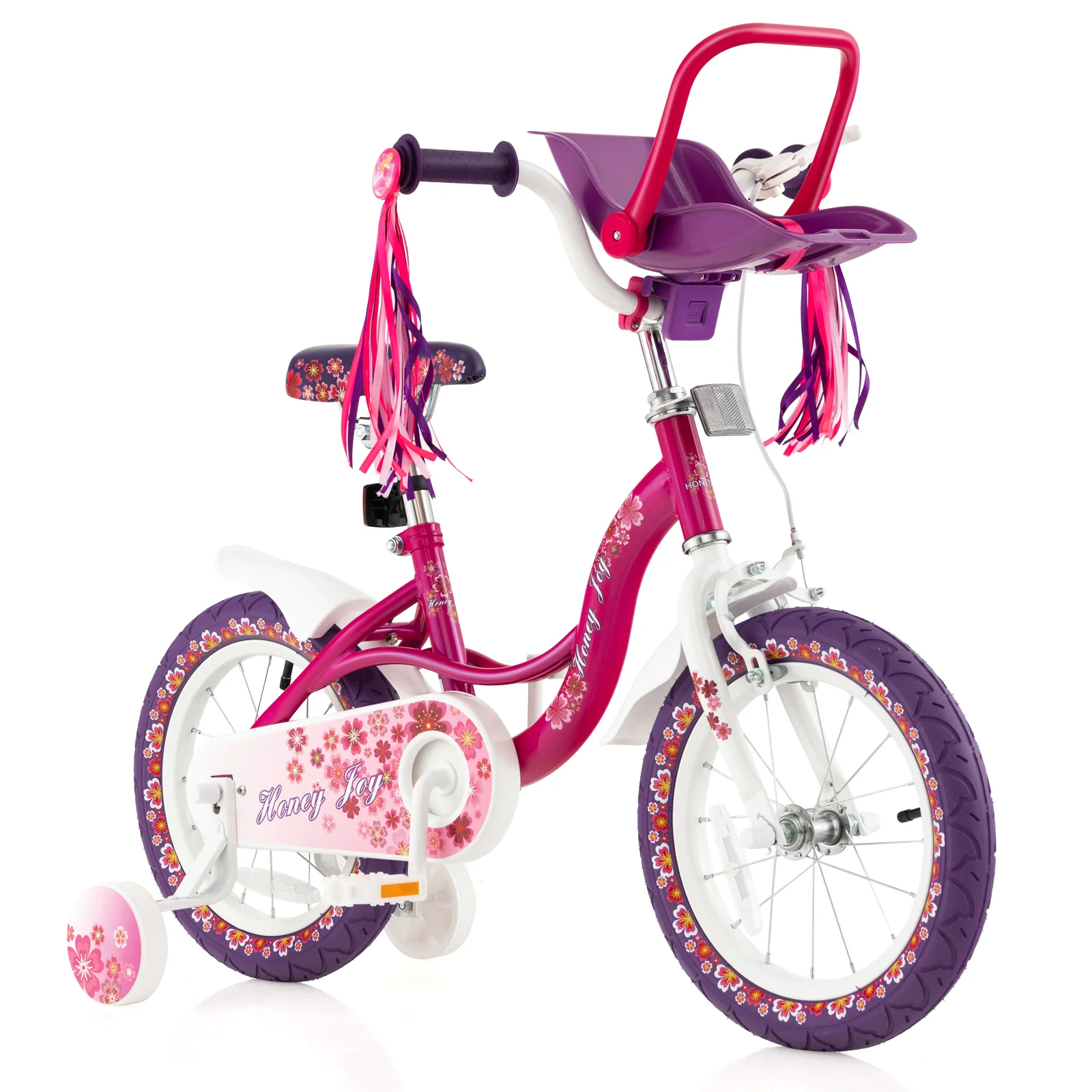 14 Inch Kids Bike with Doll Seat and Removable Training Wheels - Image 11