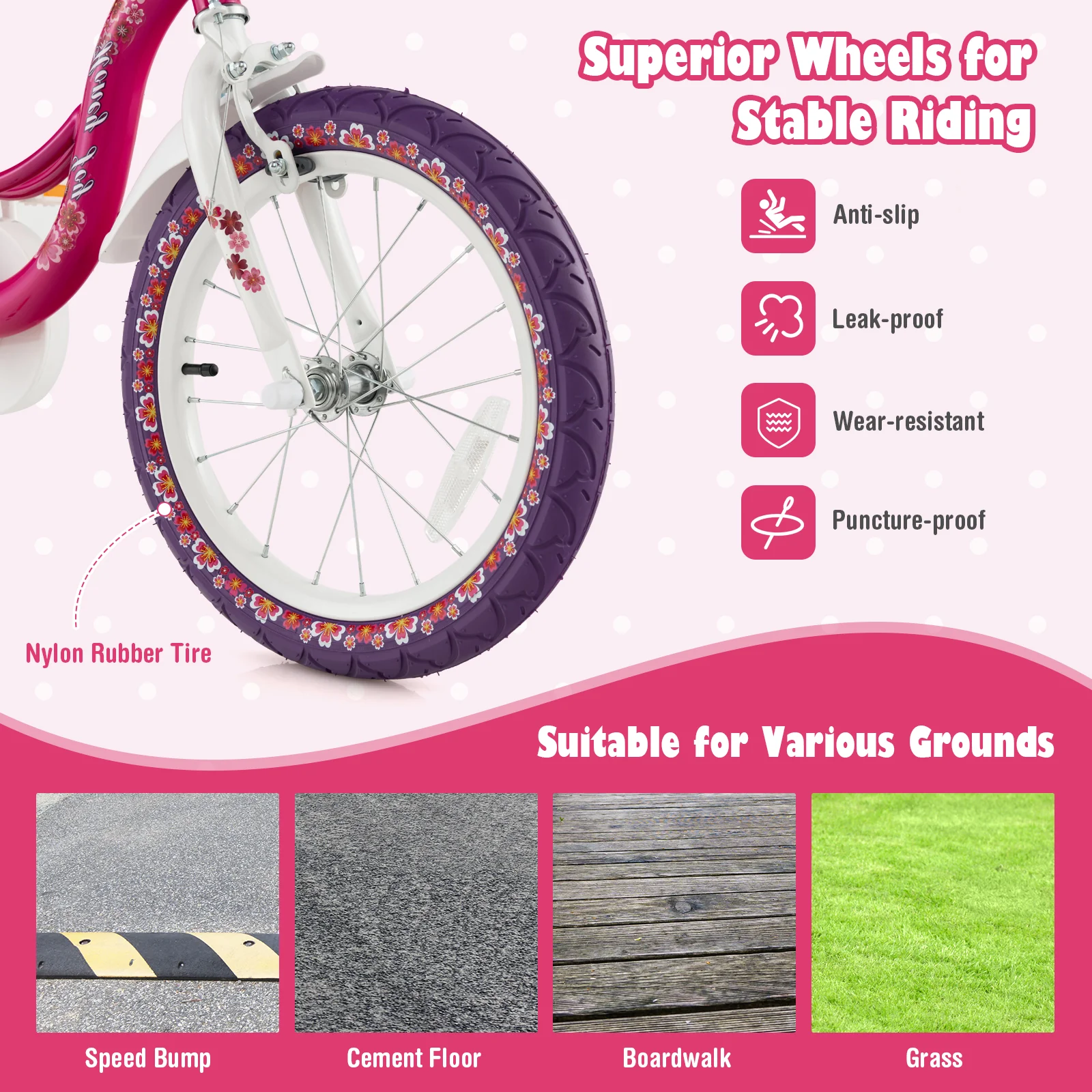 14 Inch Kids Bike with Doll Seat and Removable Training Wheels - Image 16