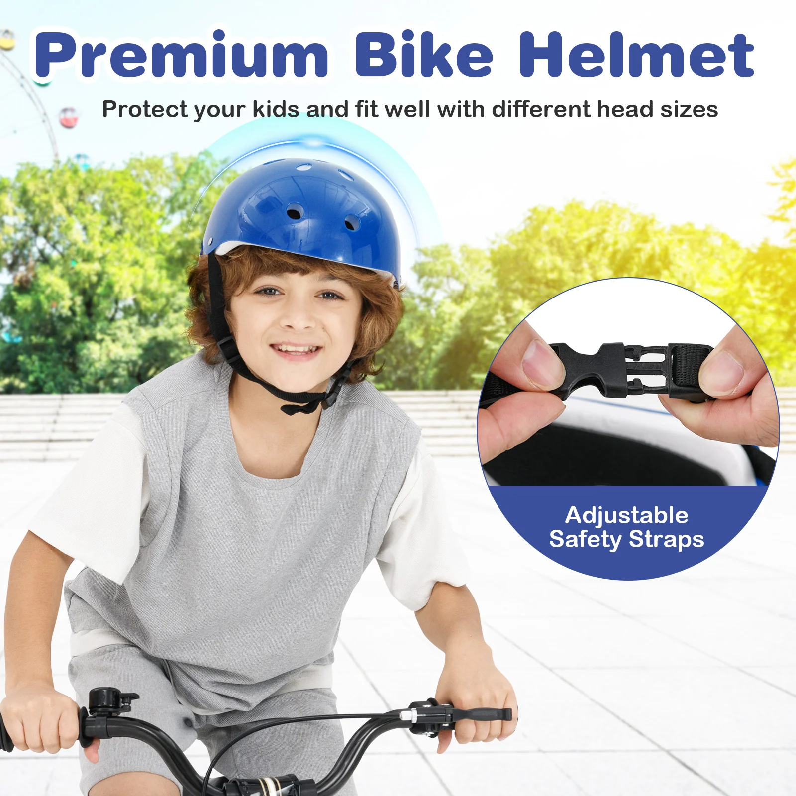 14 Inch Kids Bike with Helmet Protective Set White - Image 6