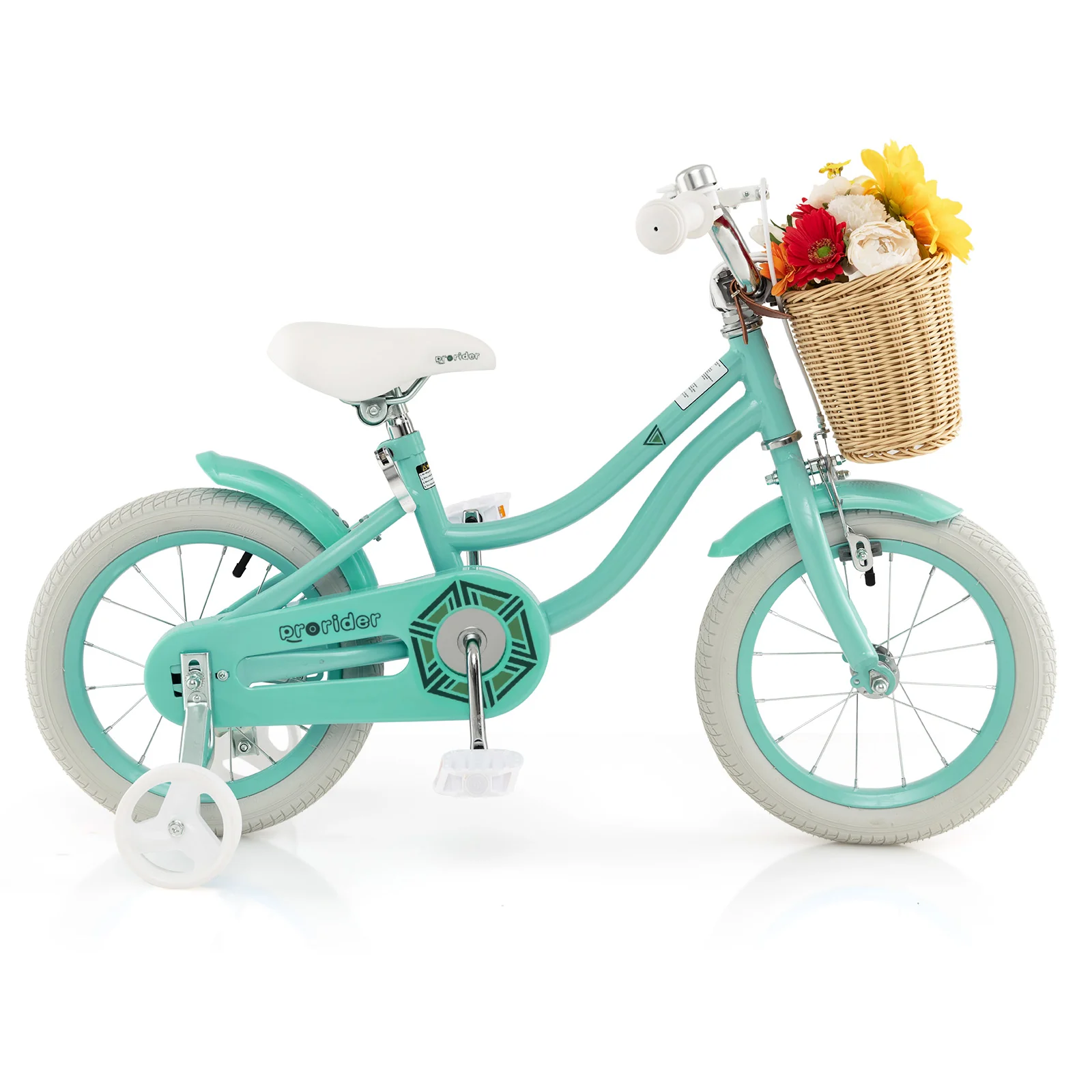 14-Inch Kids Bike with Training Wheels and Adjustable Handlebar Seat - Image 12