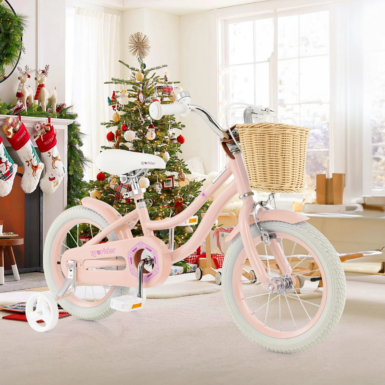 14-Inch Kids Bike with Training Wheels and Adjustable Handlebar Seat - Image 17
