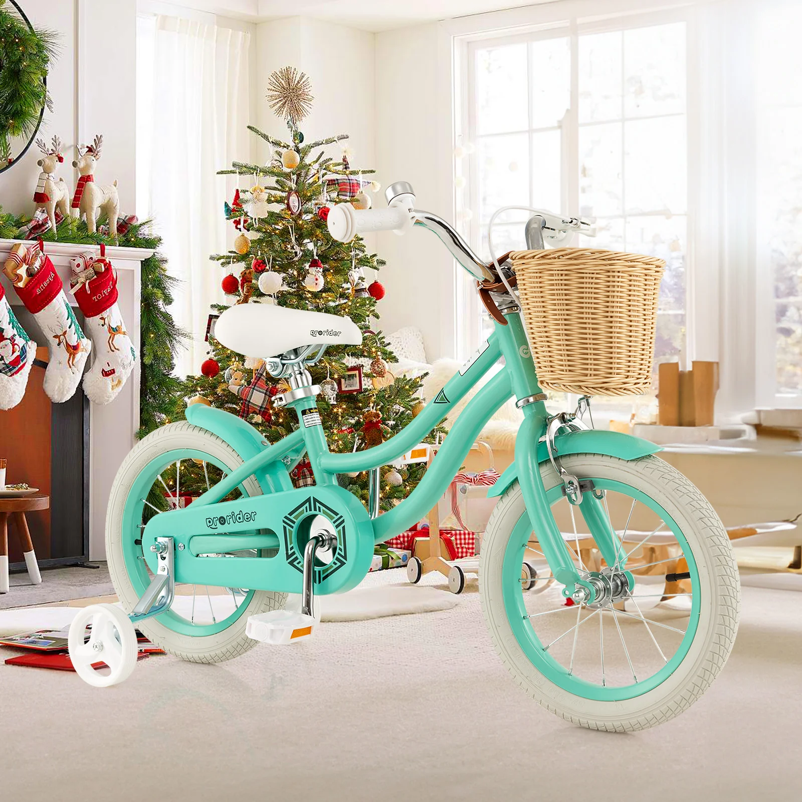14-Inch Kids Bike with Training Wheels and Adjustable Handlebar Seat - Image 9