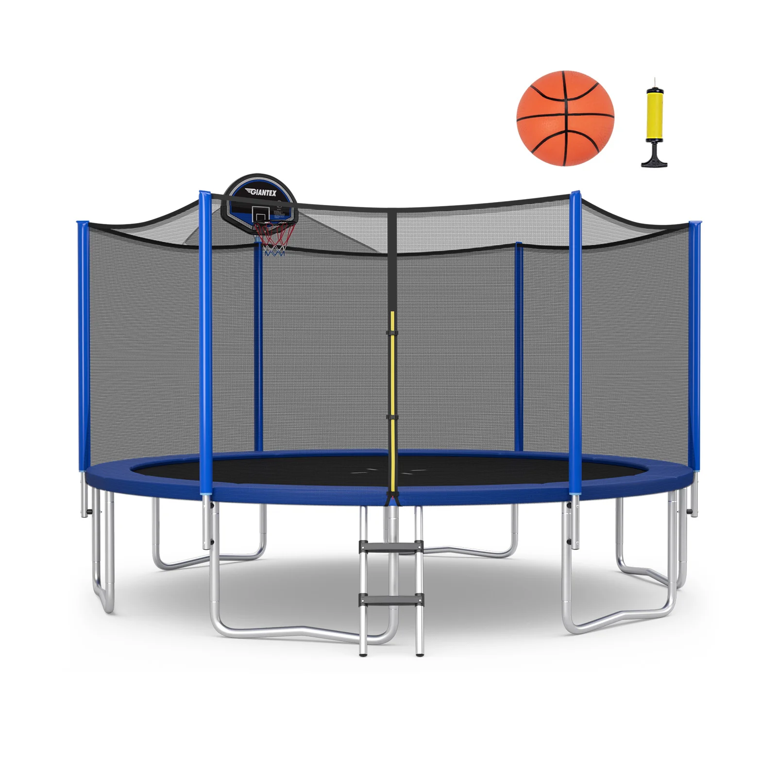 15/16 Feet Outdoor Recreational Trampoline with Enclosure Net - Image 18