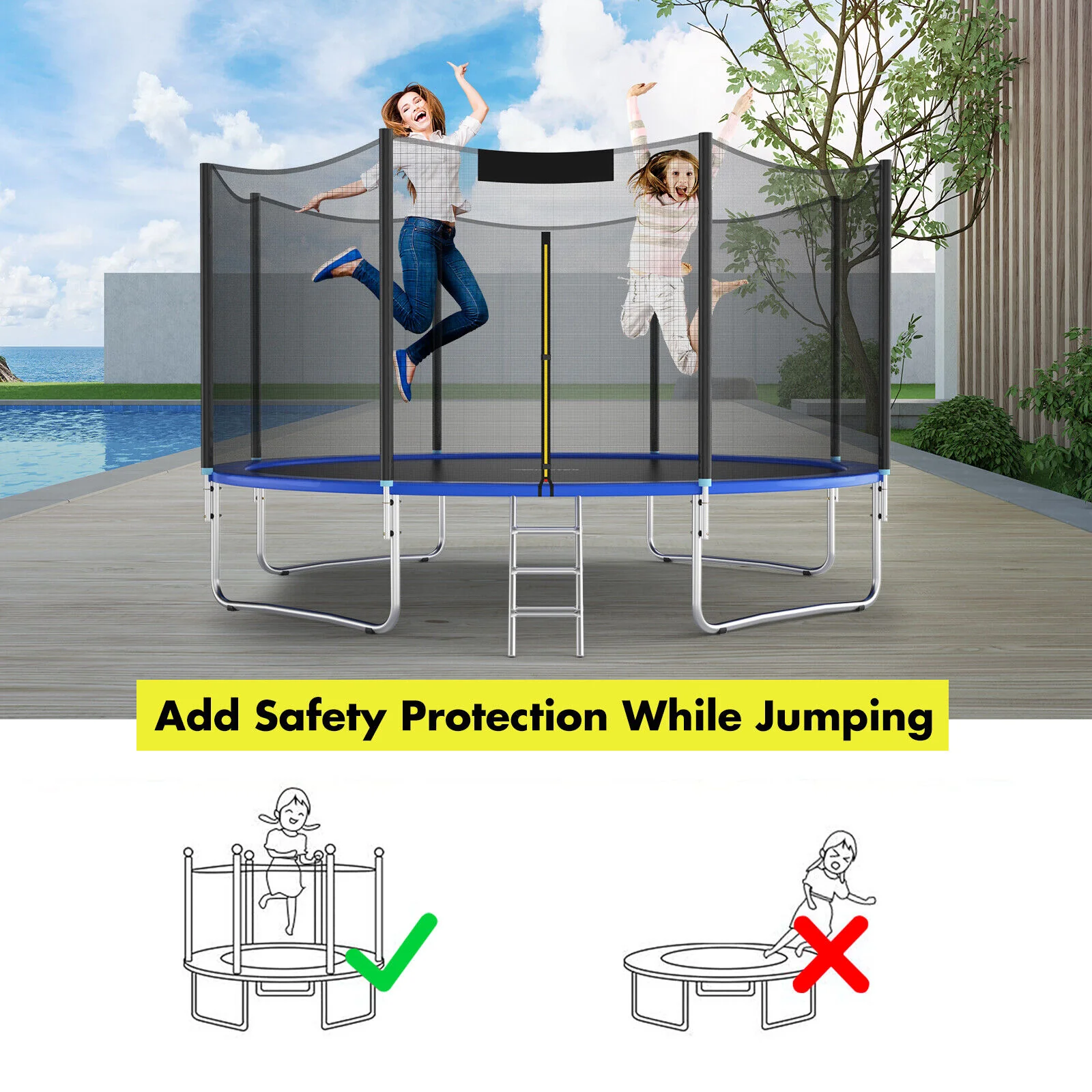 15/16 Feet Trampoline Replacement Safety Net - Image 13