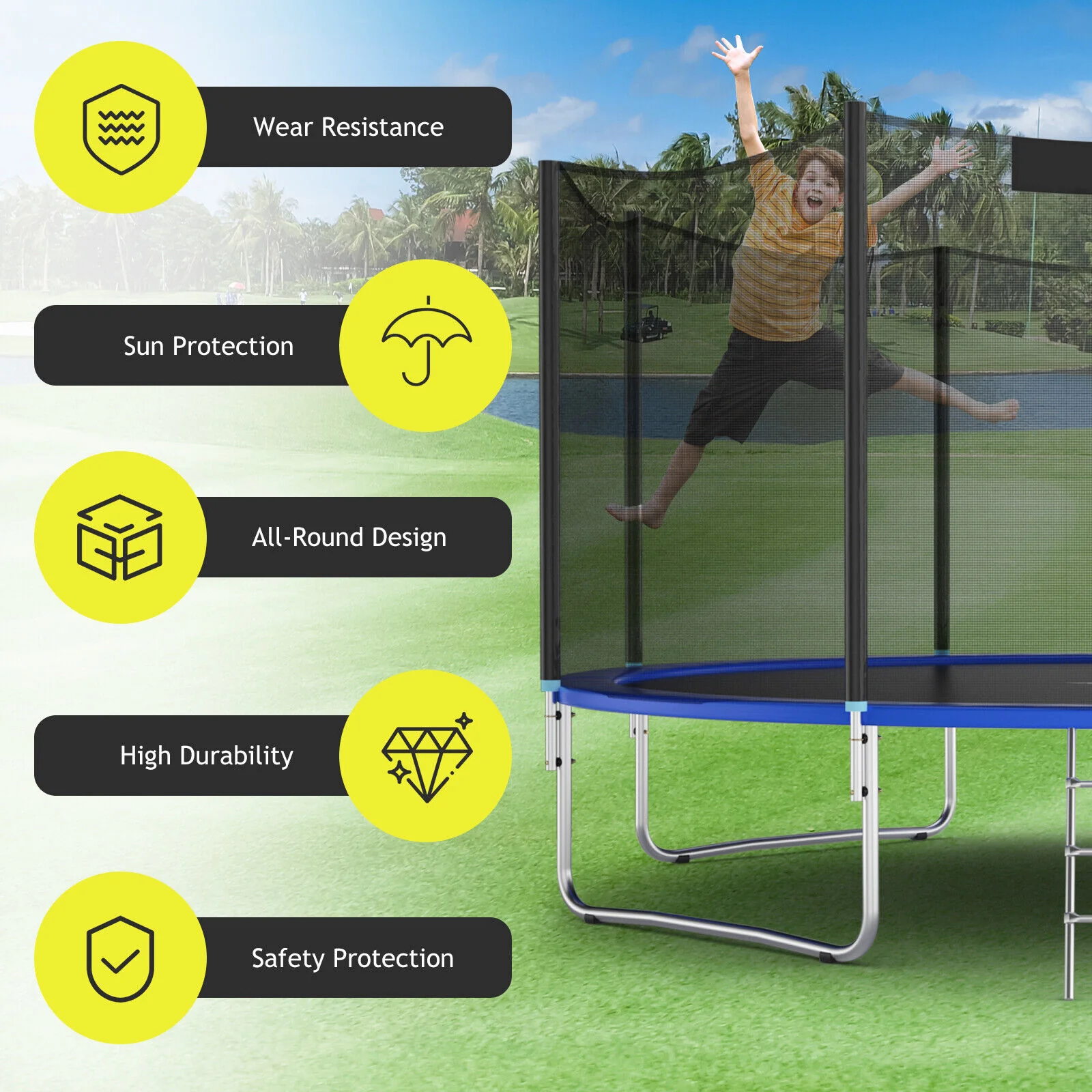 15/16 Feet Trampoline Replacement Safety Net - Image 7