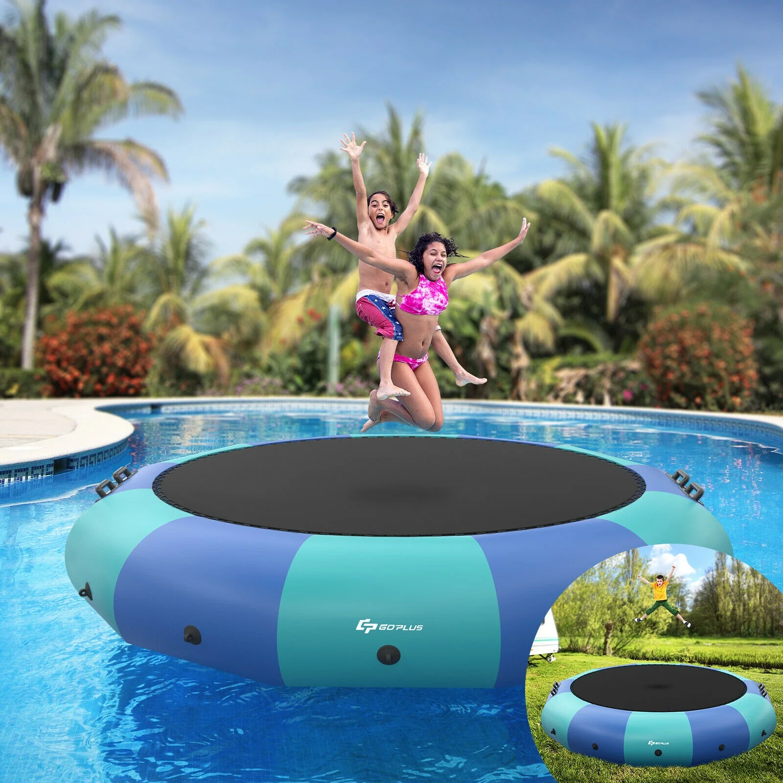 15 Feet Inflatable Splash Padded Water Bouncer Trampoline - Image 10