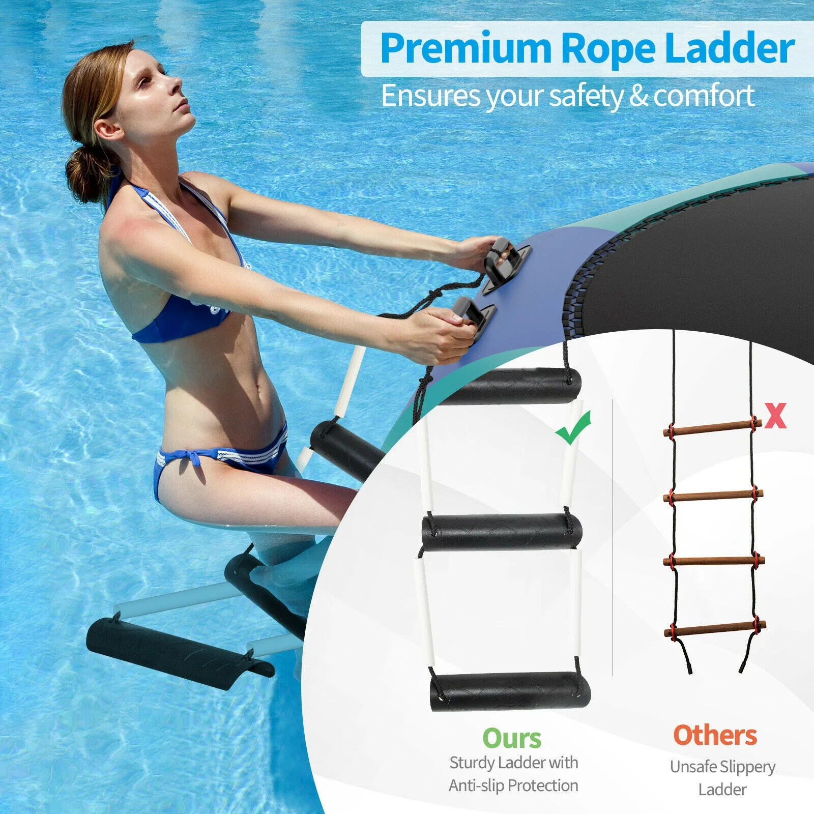 15 Feet Inflatable Splash Padded Water Bouncer Trampoline - Image 15