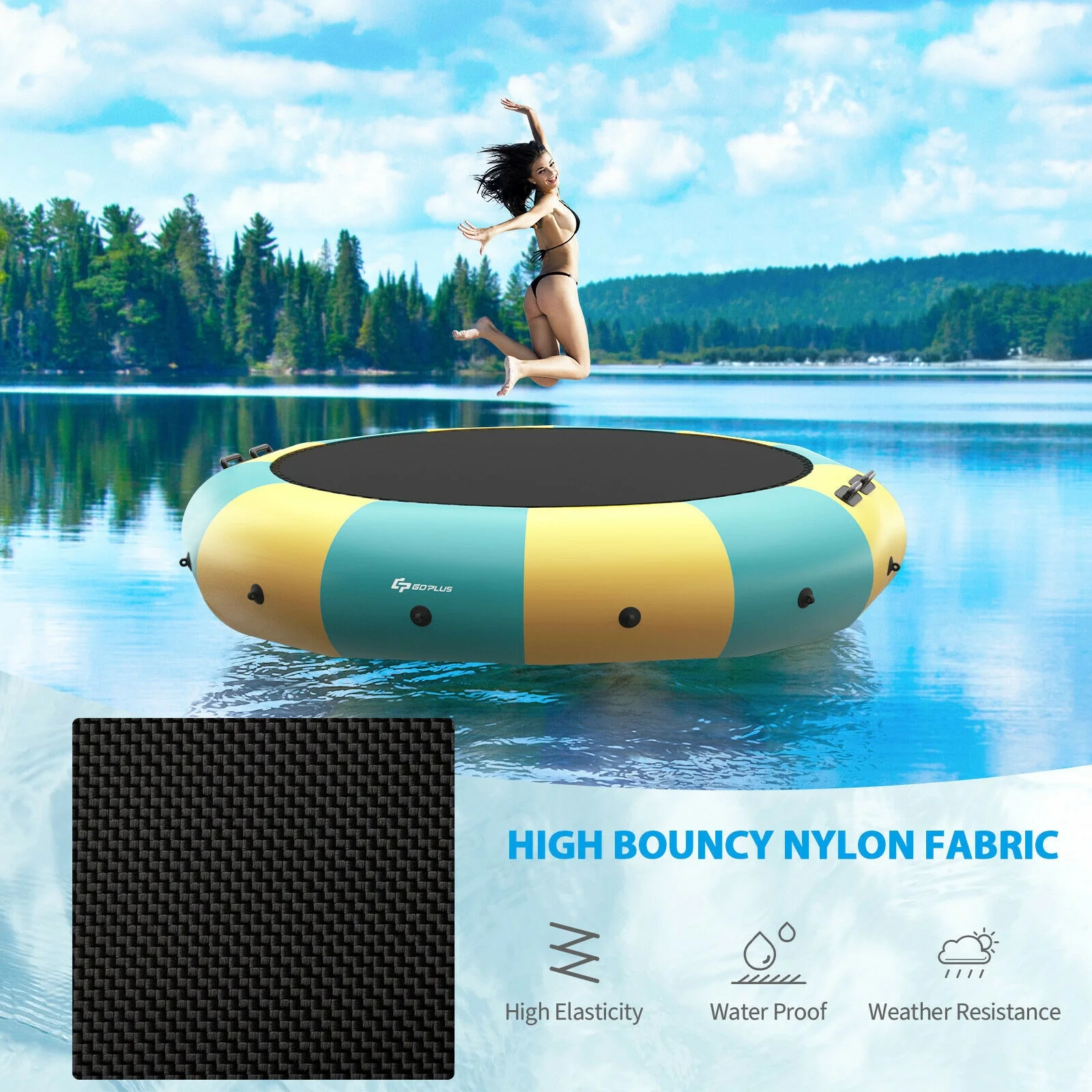 15 Feet Inflatable Splash Padded Water Bouncer Trampoline - Image 5