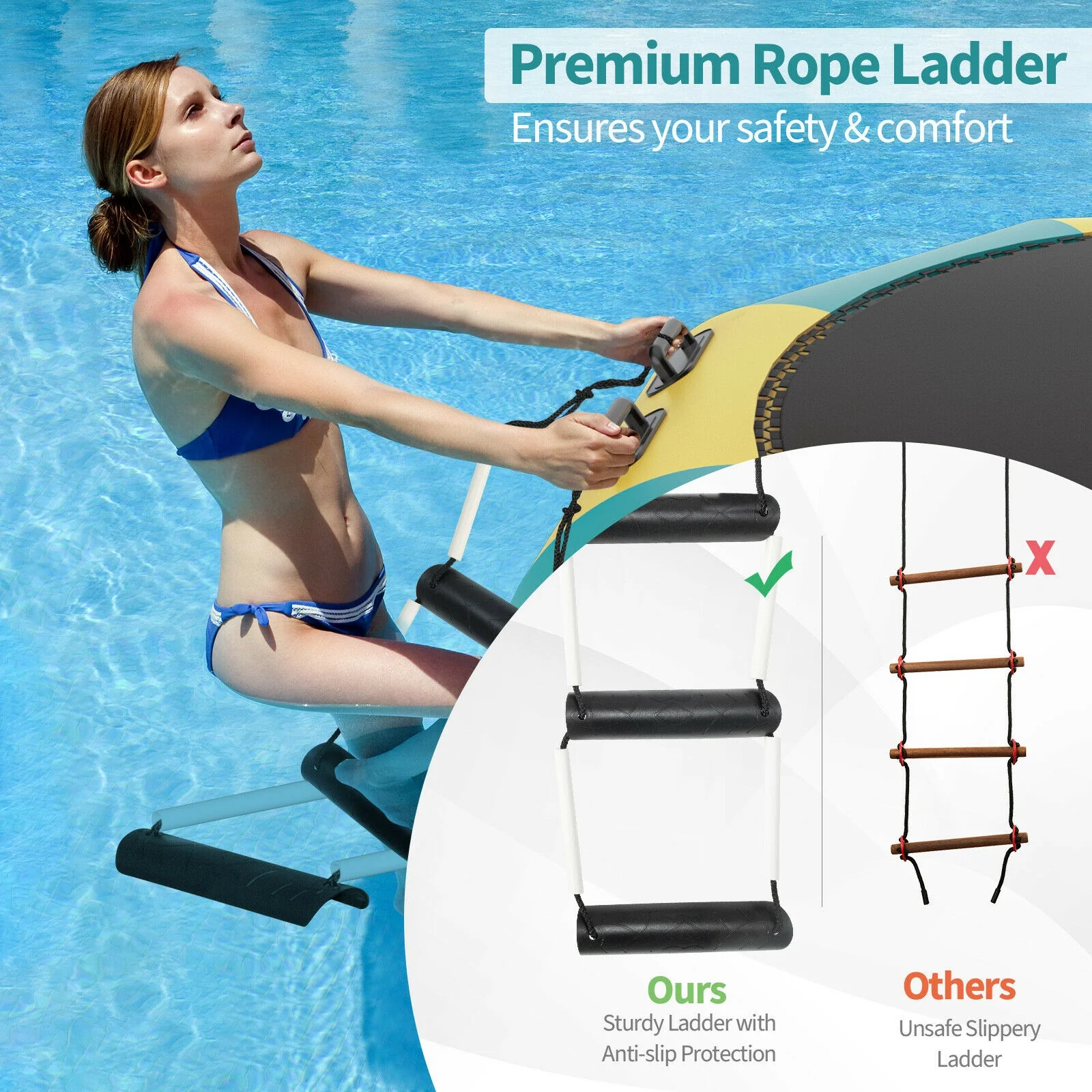 15 Feet Inflatable Splash Padded Water Bouncer Trampoline - Image 7