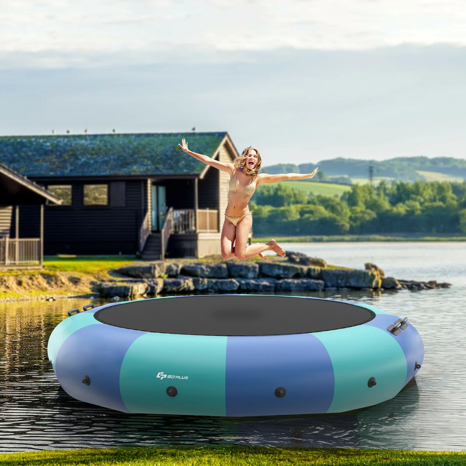 15 Feet Inflatable Splash Padded Water Bouncer Trampoline - Image 9