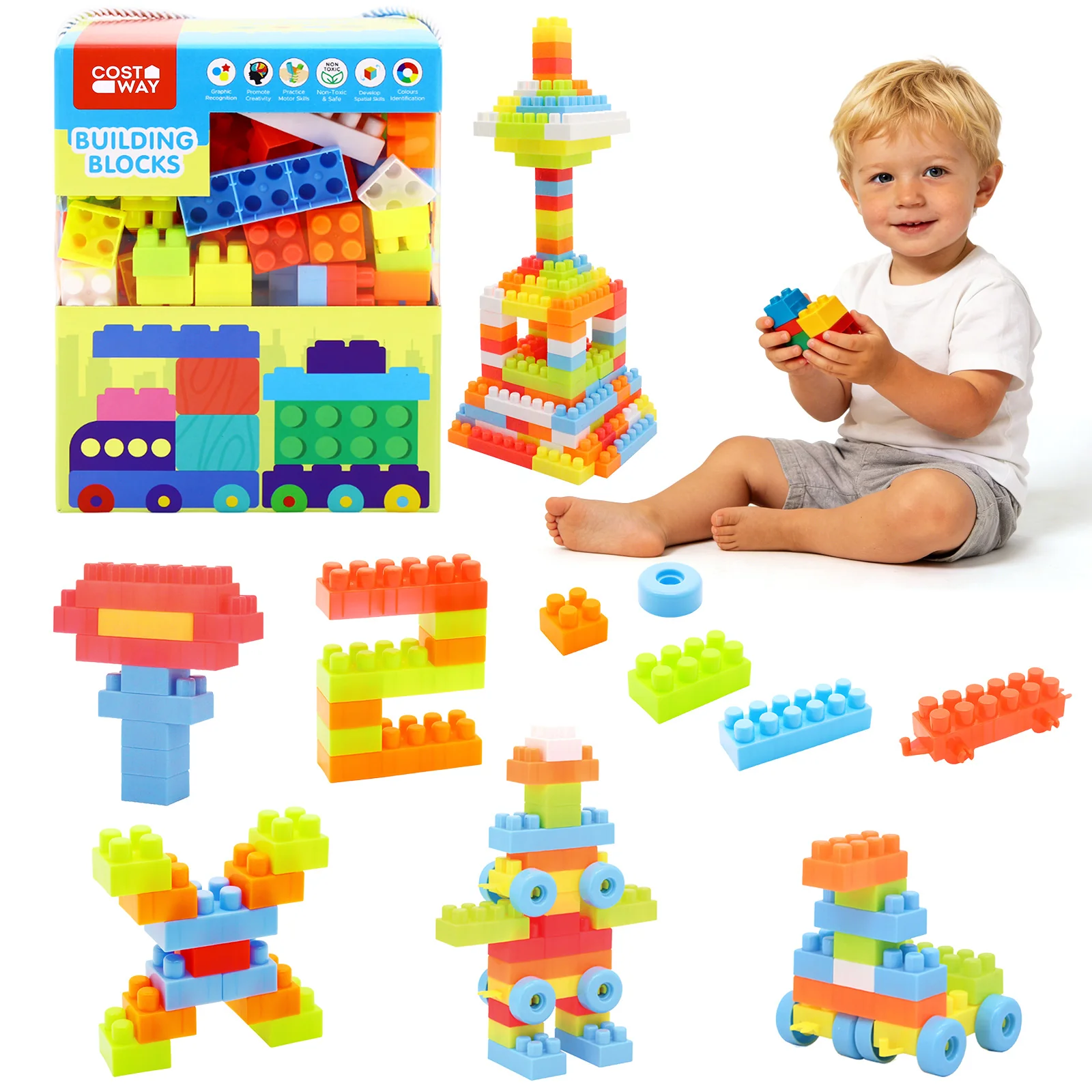 150 Pcs Toddler Building Blocks Toy STEM Montessori Early Learning Toys for 3+ year old - Image 3