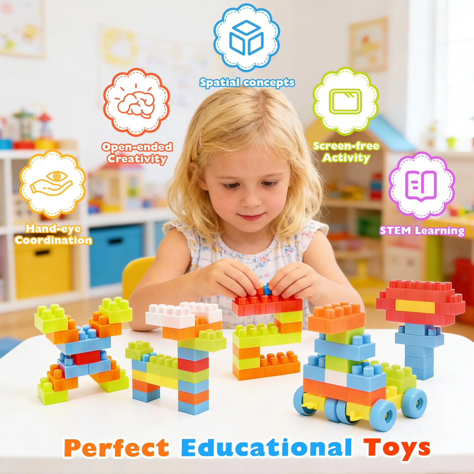 150 Pcs Toddler Building Blocks Toy STEM Montessori Early Learning Toys for 3+ year old - Image 8