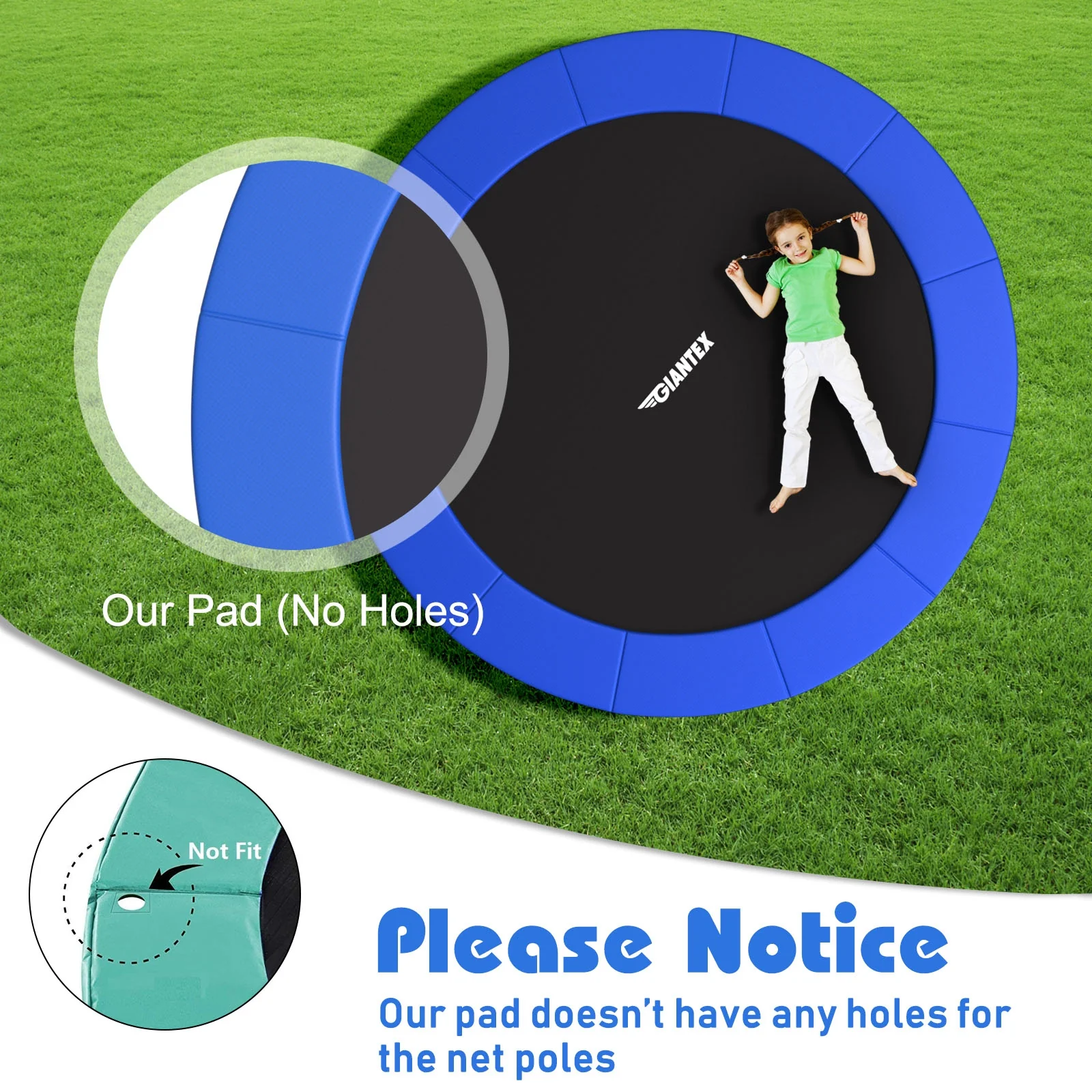 16 Feet Waterproof and Tear-Resistant Universal Trampoline Safety Pad Spring Cover - Image 7