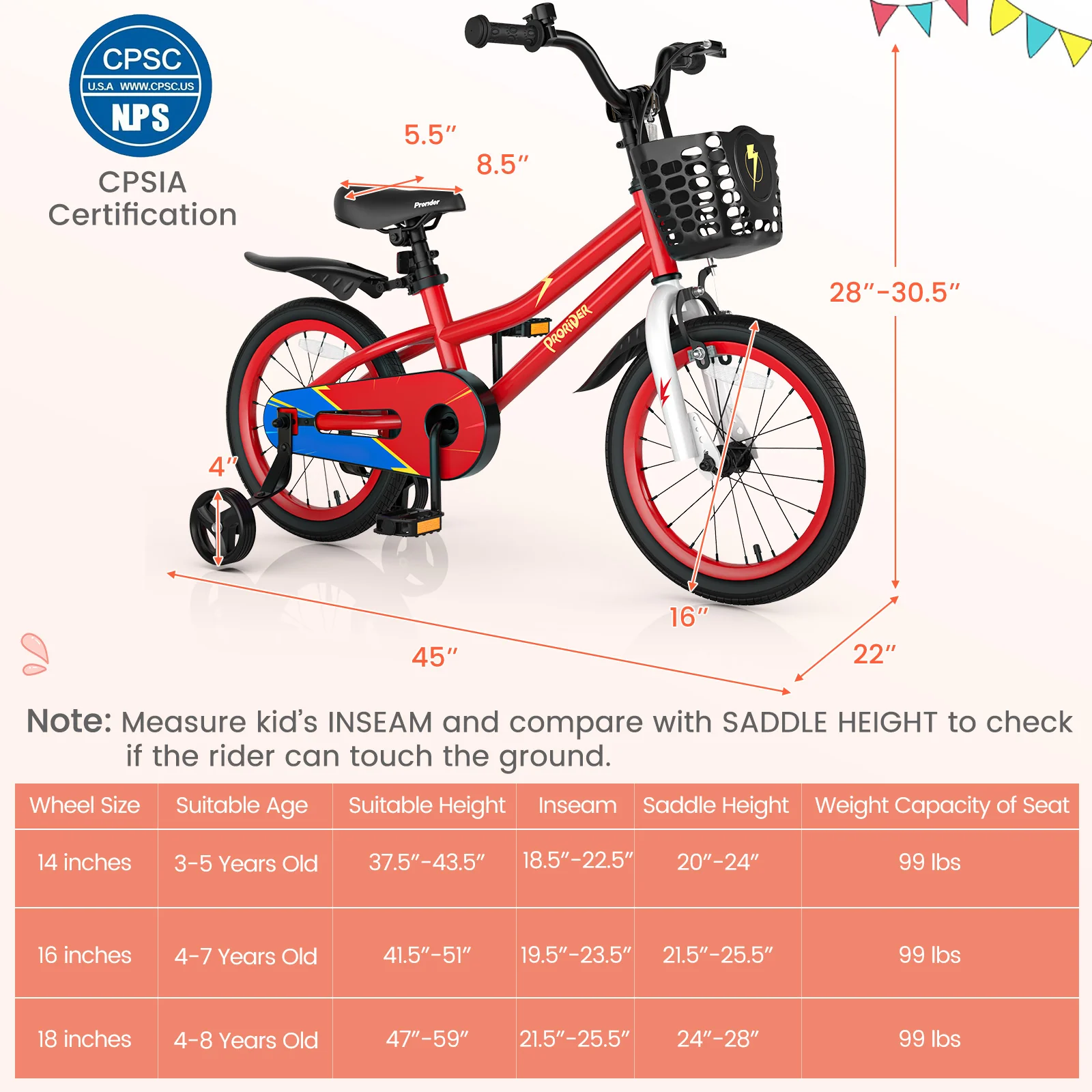 16 Inch Kids Bike with Removable Training Wheels - Image 19