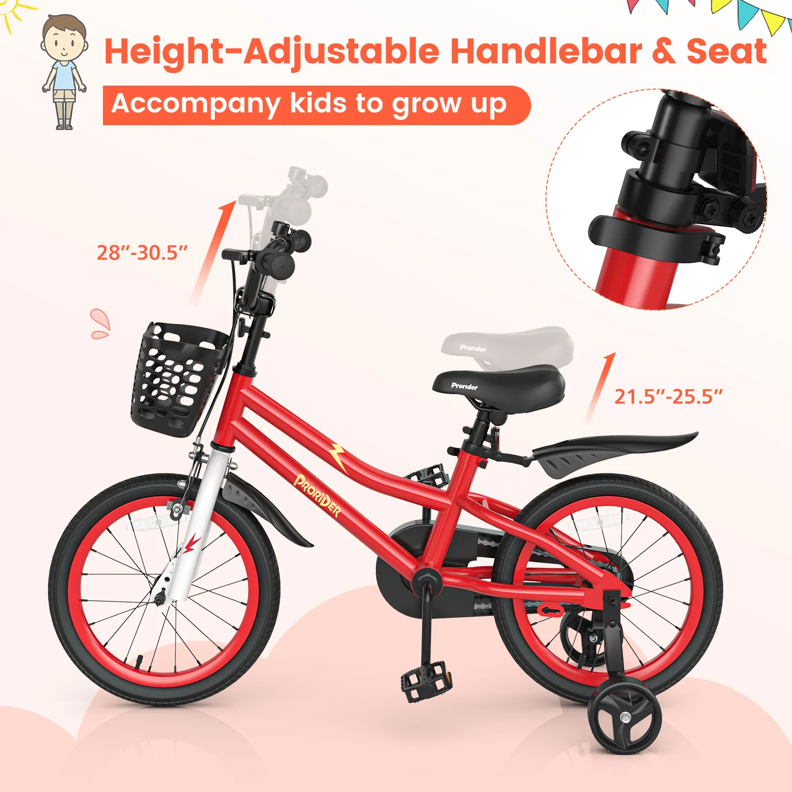 16 Inch Kids Bike with Removable Training Wheels - Image 22