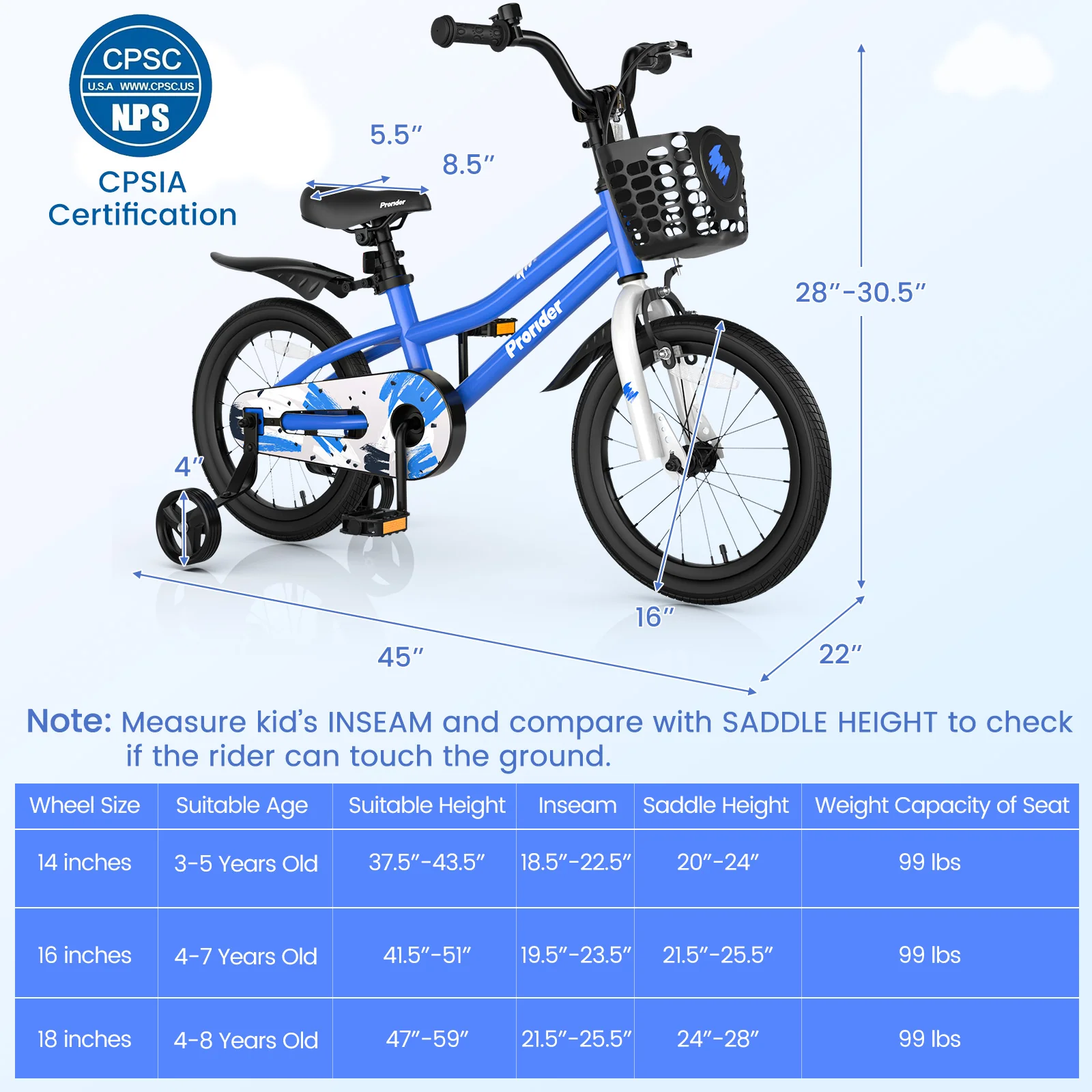 16 Inch Kids Bike with Removable Training Wheels - Image 3