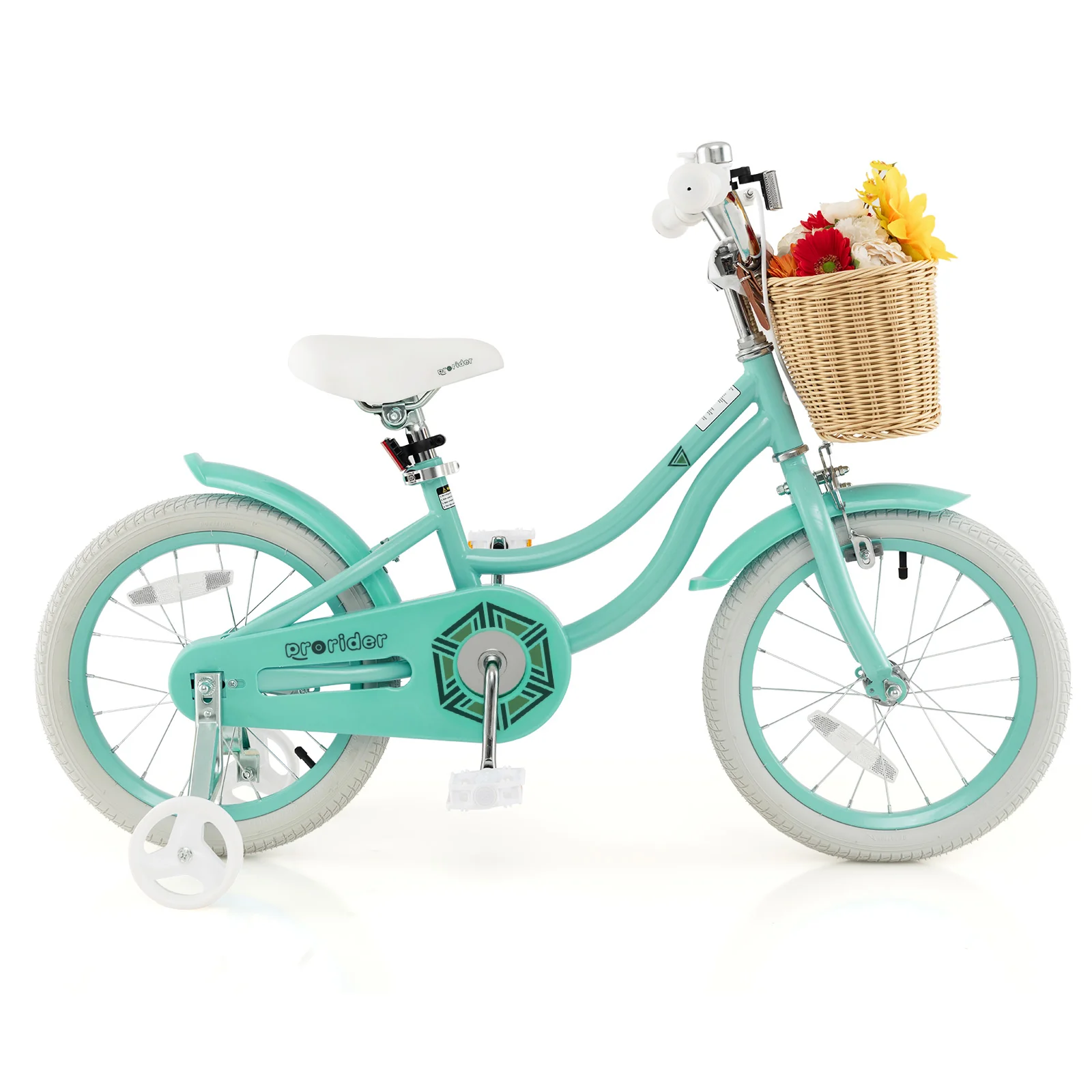 16-Inch Kids Bike with Training Wheels and Adjustable Handlebar Seat - Image 12