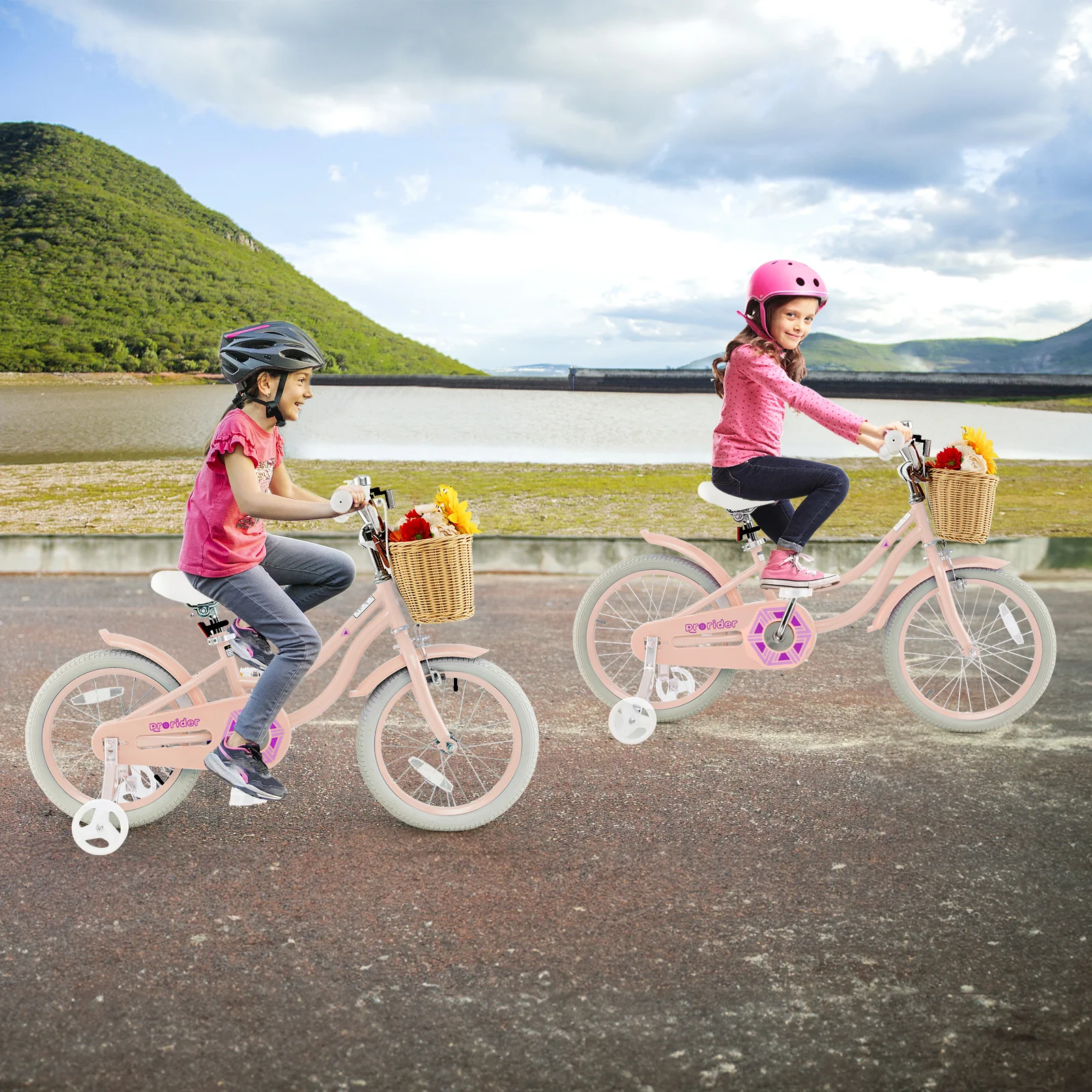 16-Inch Kids Bike with Training Wheels and Adjustable Handlebar Seat - Image 2