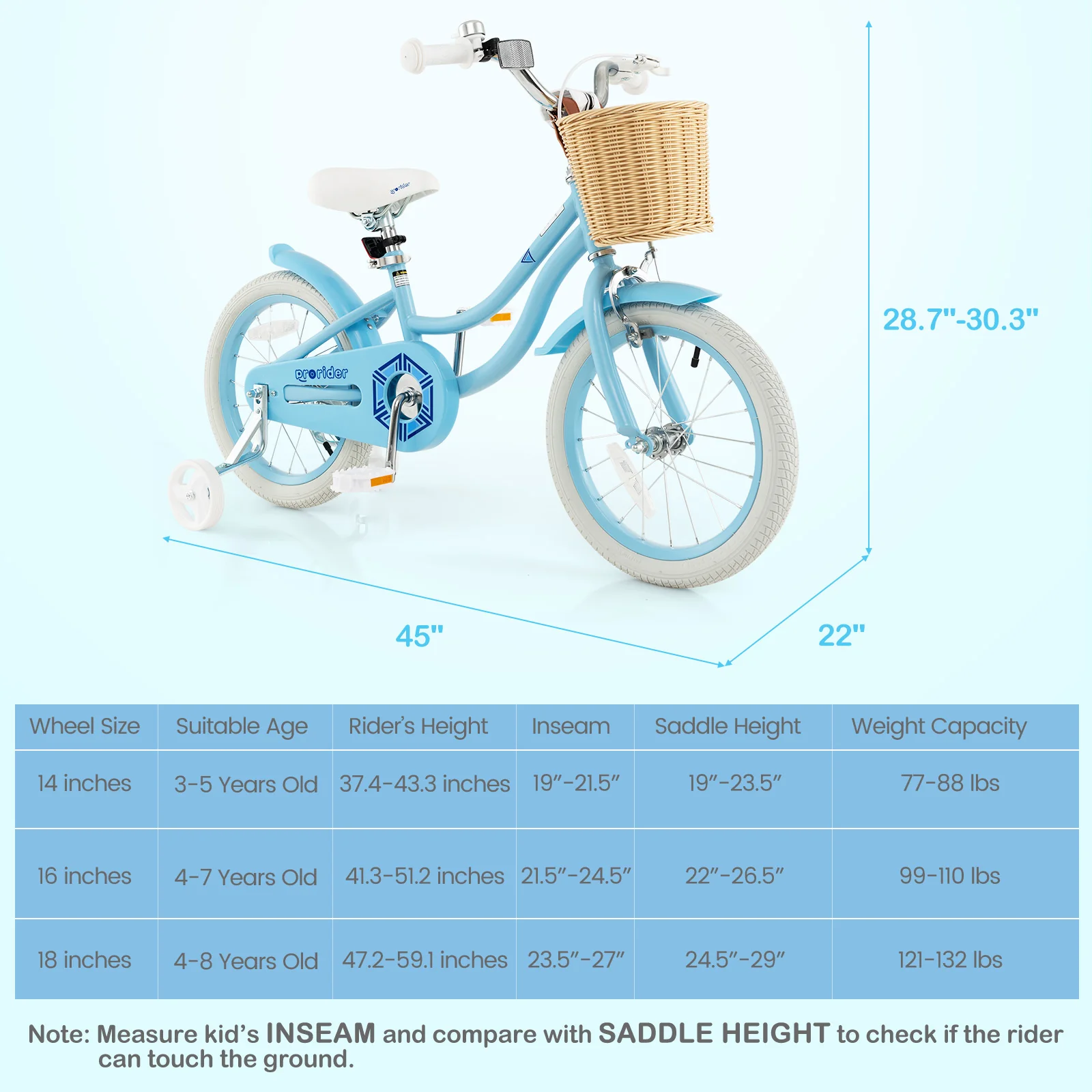 16-Inch Kids Bike with Training Wheels and Adjustable Handlebar Seat - Image 21