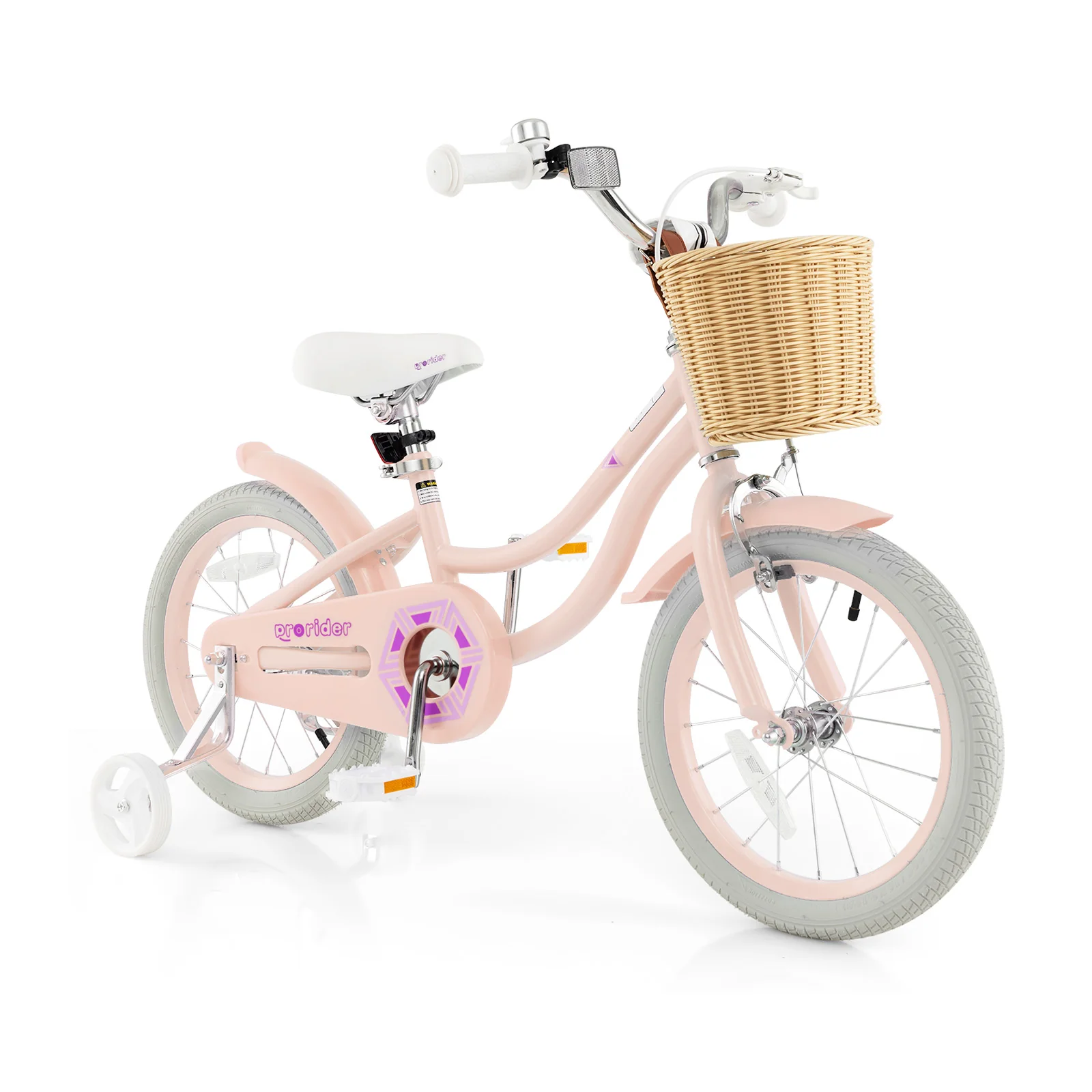 16-Inch Kids Bike with Training Wheels and Adjustable Handlebar Seat - Image 3