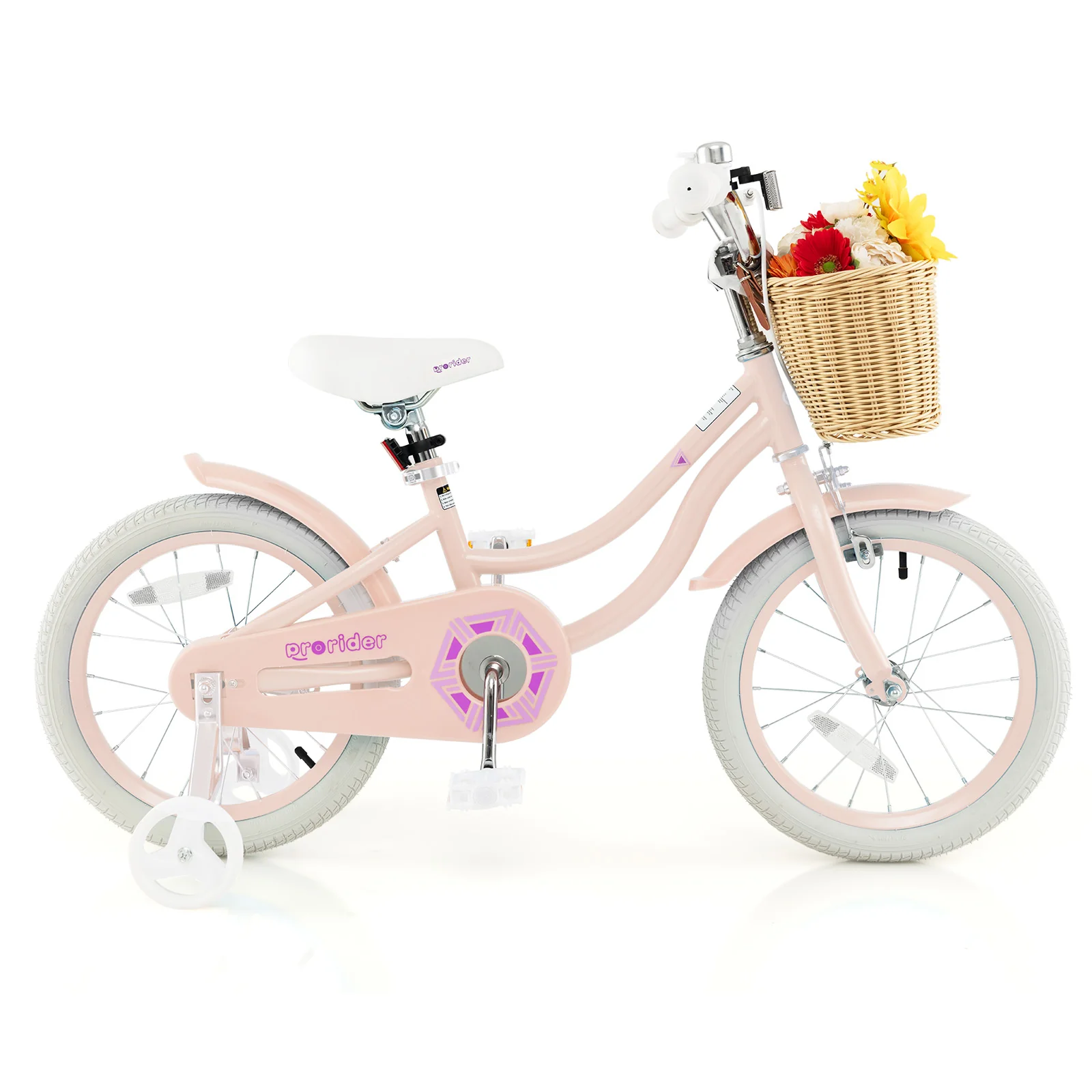 16-Inch Kids Bike with Training Wheels and Adjustable Handlebar Seat - Image 4