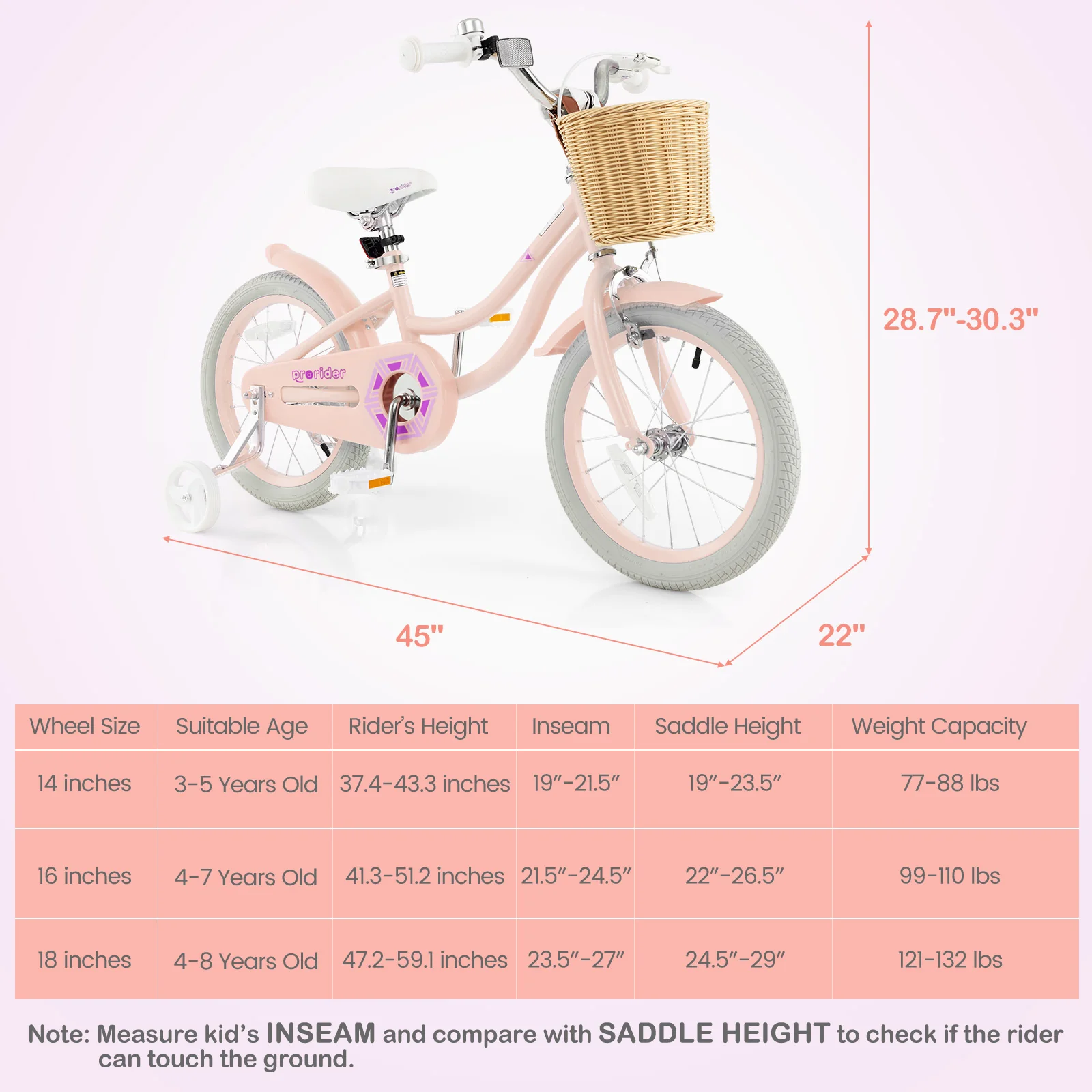 16-Inch Kids Bike with Training Wheels and Adjustable Handlebar Seat - Image 5