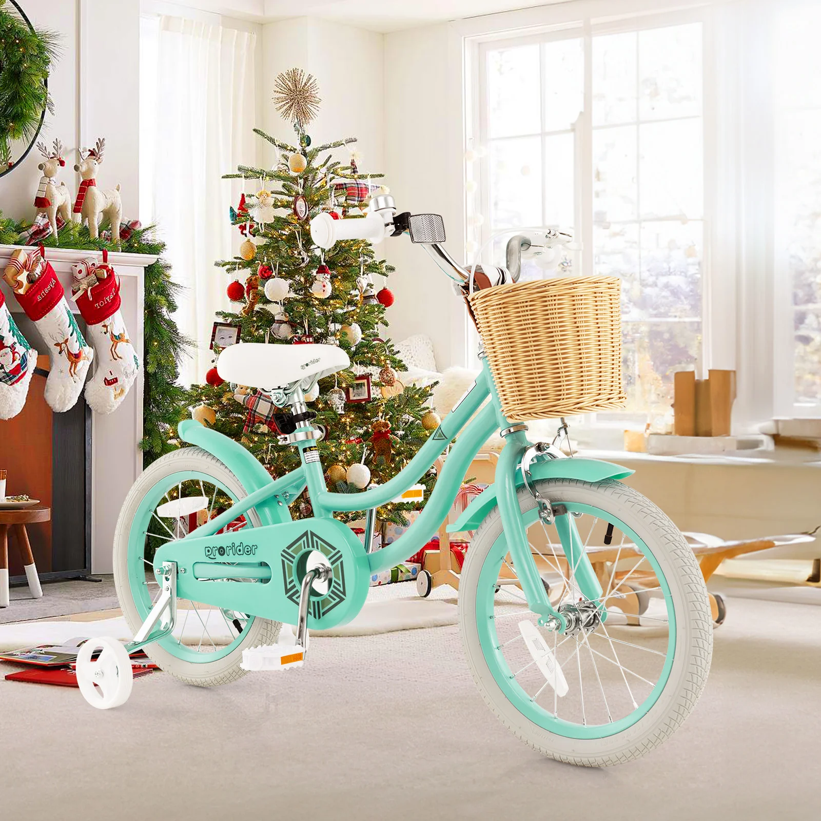 16-Inch Kids Bike with Training Wheels and Adjustable Handlebar Seat - Image 9