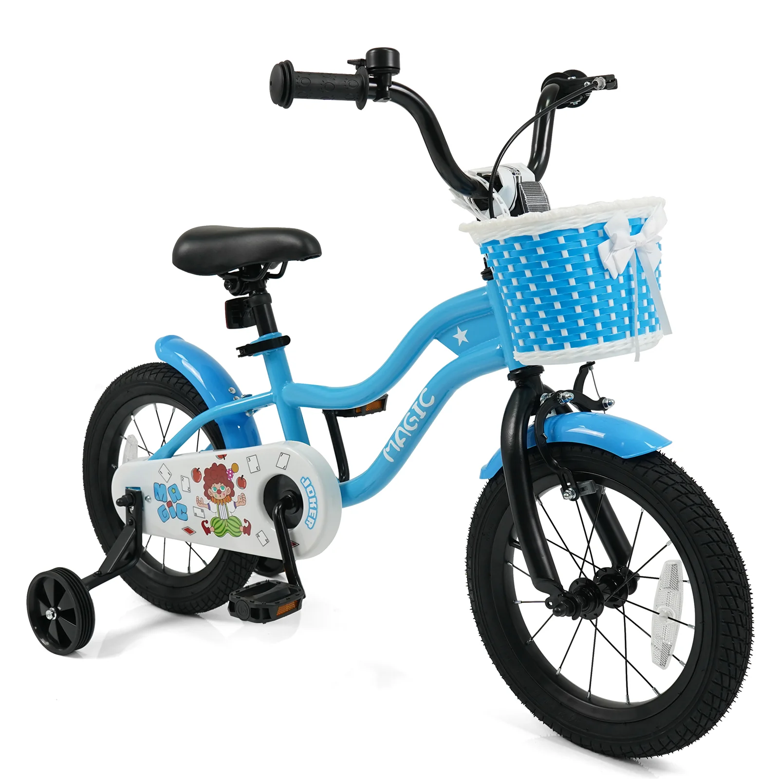 16 Inch Kids Bike with Training Wheels and Basket Navy Color - Image 11