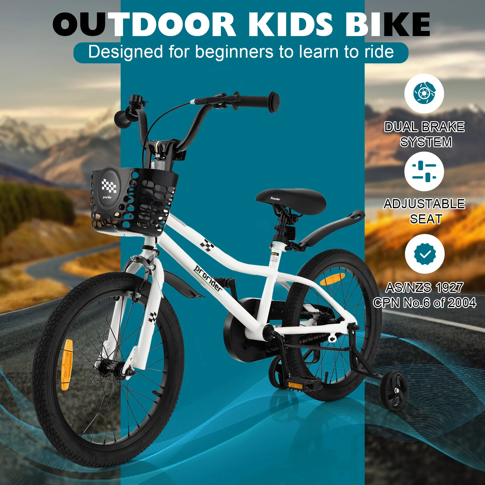 18 Feet Kids Bike with Removable Training Wheels - Image 29